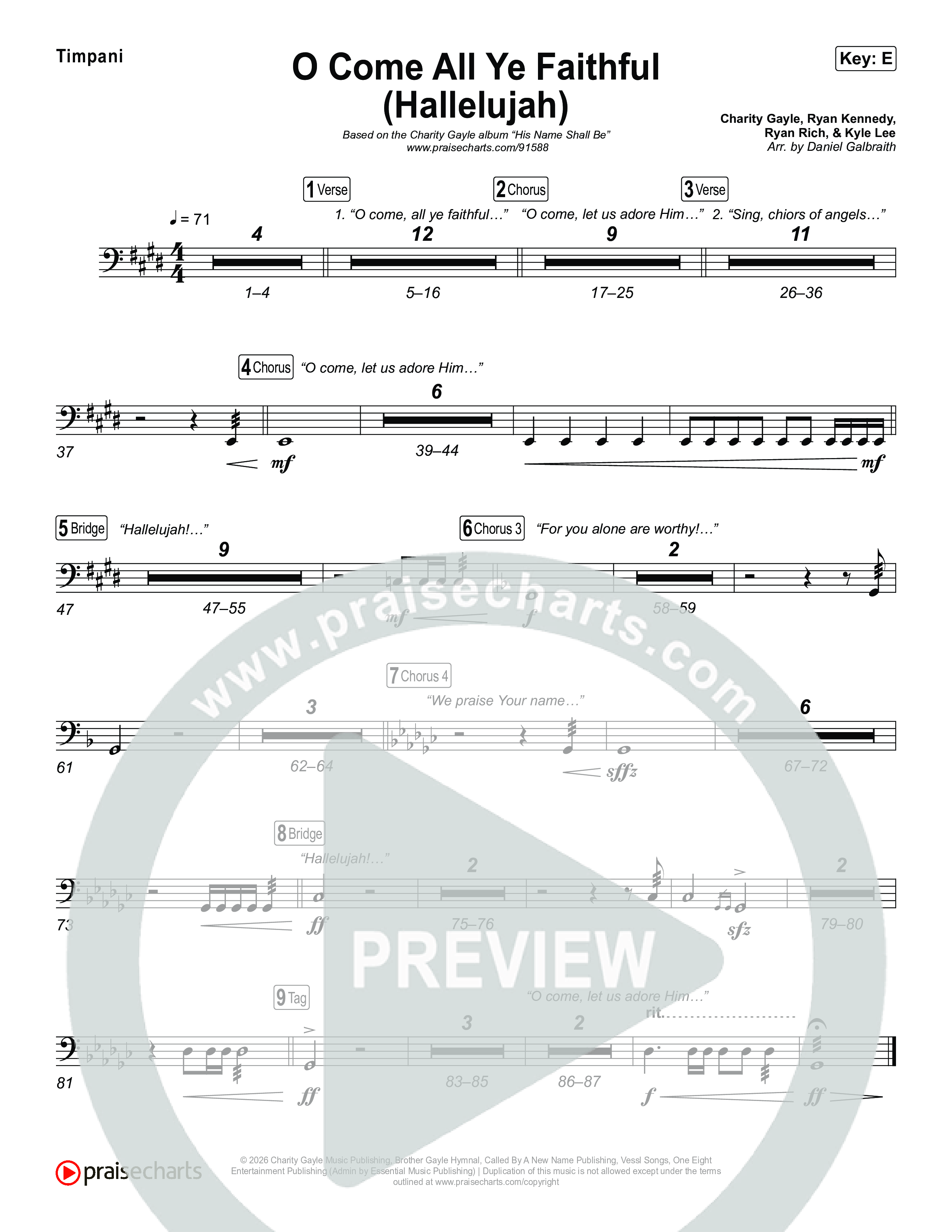 O Come All Ye Faithful (Hallelujah) Timpani (Charity Gayle)