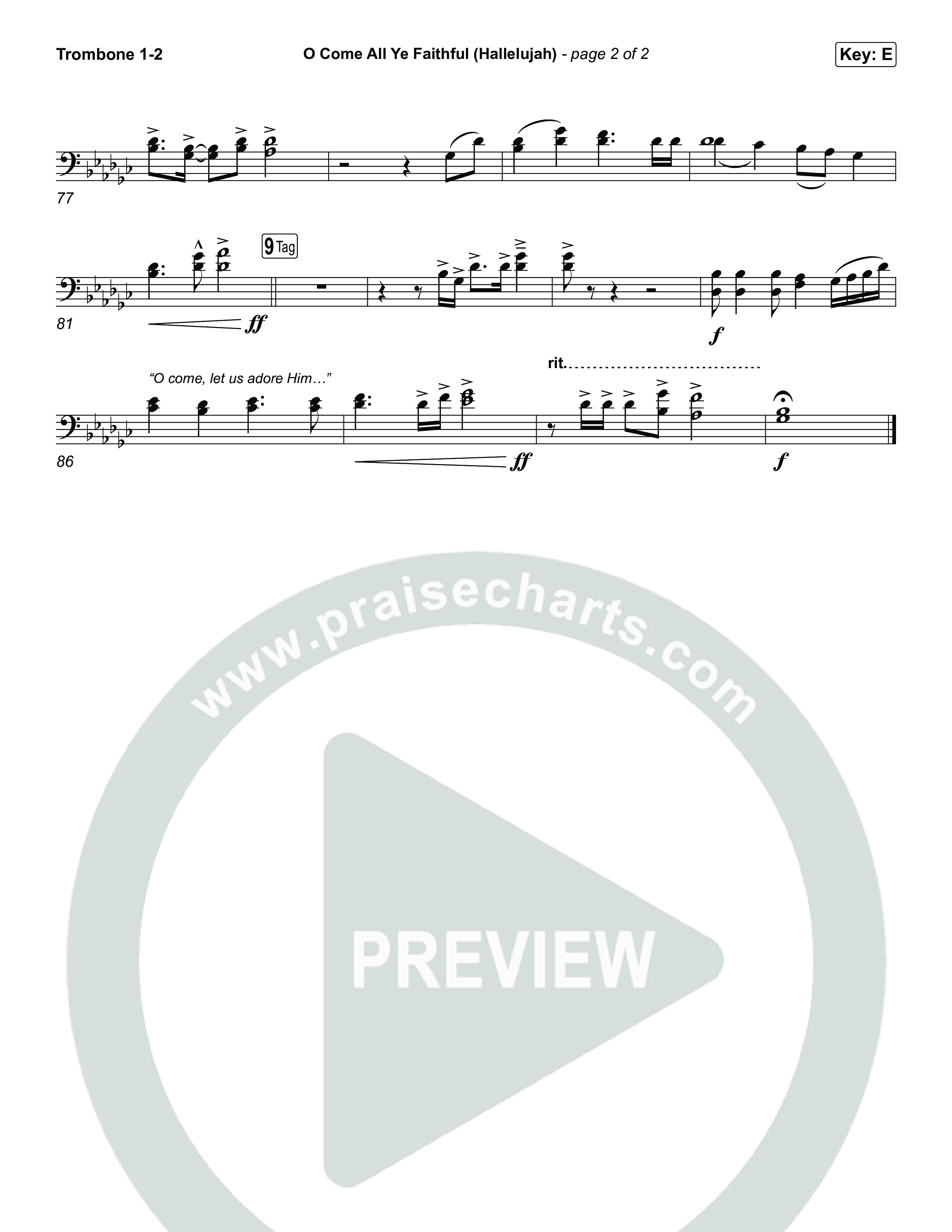 O Come All Ye Faithful (Hallelujah) Trombone 1,2 (Charity Gayle)