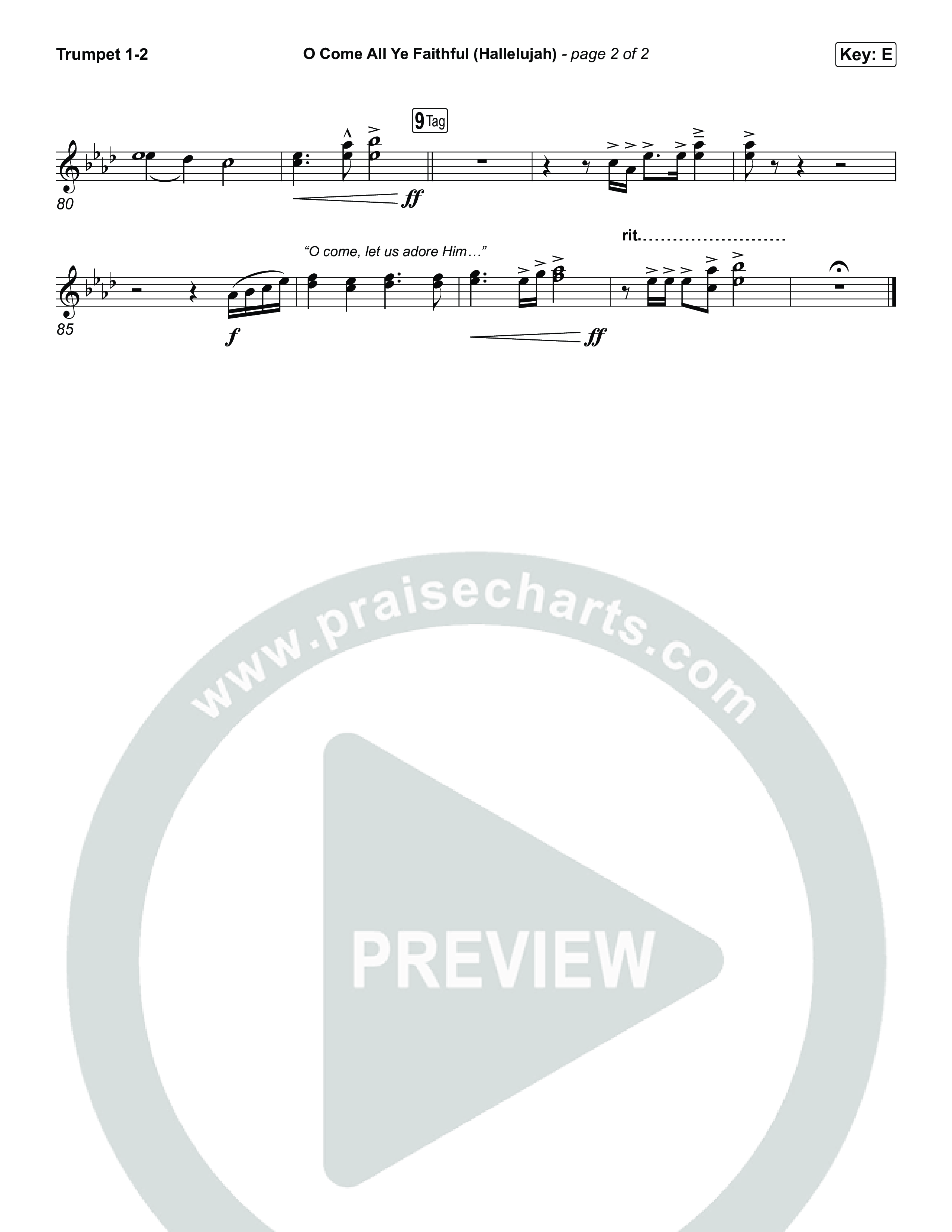O Come All Ye Faithful (Hallelujah) Trumpet 1,2 (Charity Gayle)