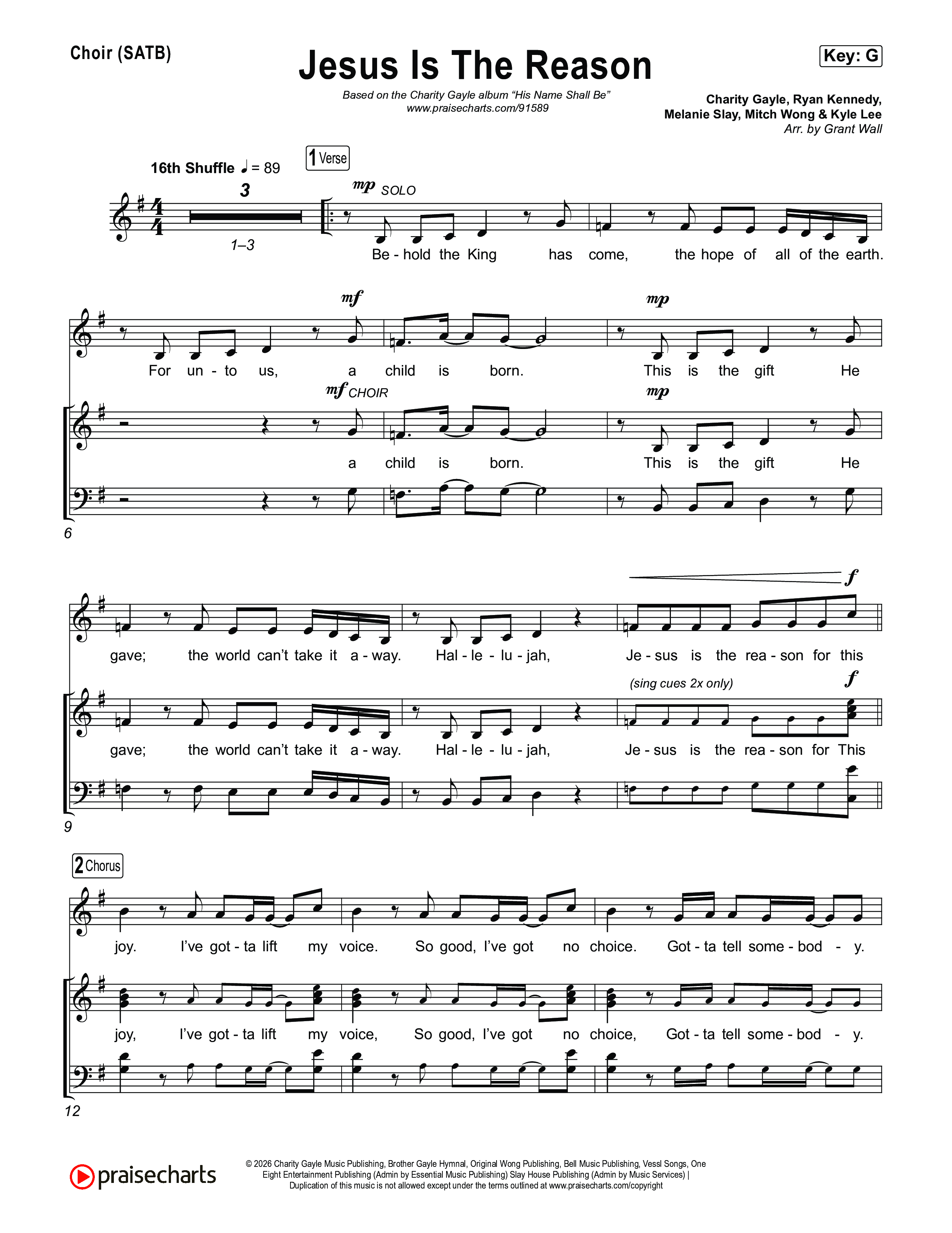 Jesus Is The Reason Choir Sheet (SATB) (Charity Gayle)