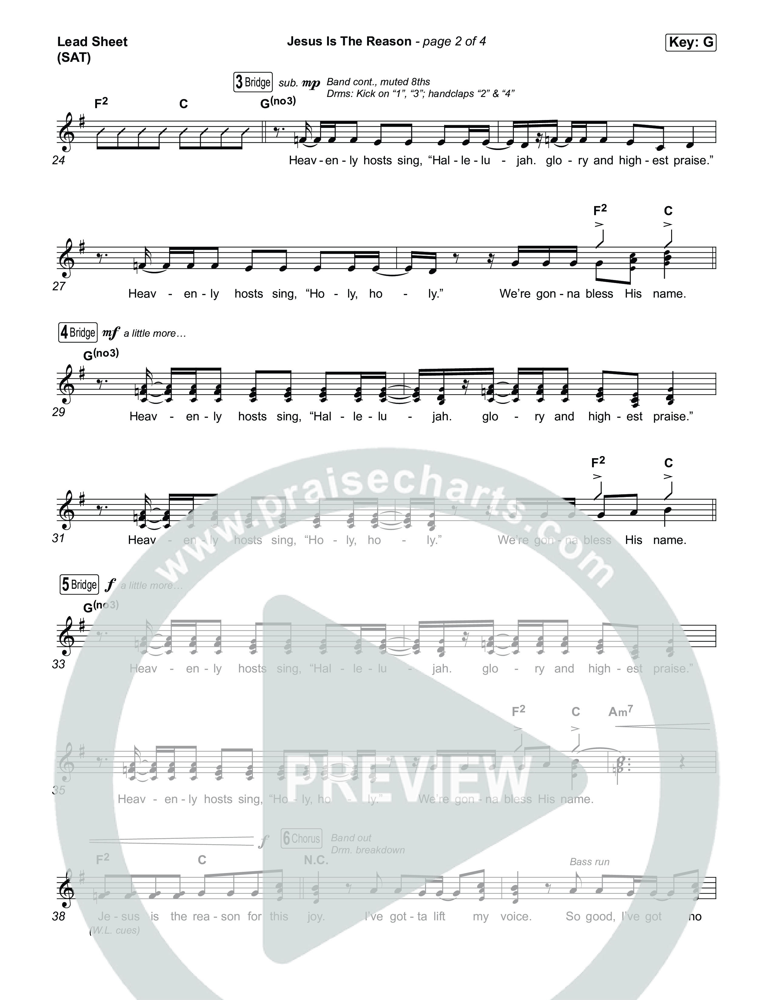 Jesus Is The Reason Lead Sheet (SAT) (Charity Gayle)