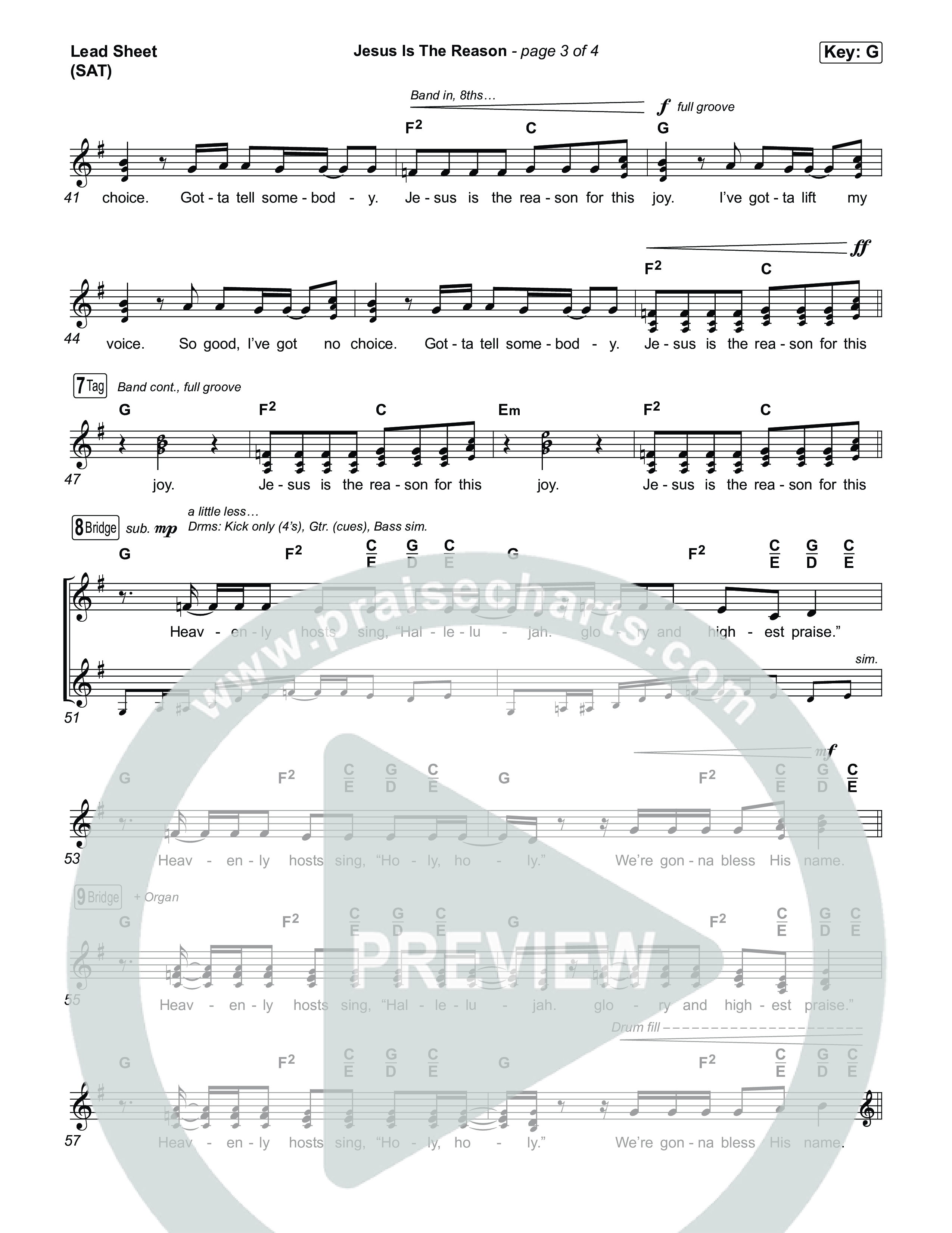 Jesus Is The Reason Lead Sheet (SAT) (Charity Gayle)