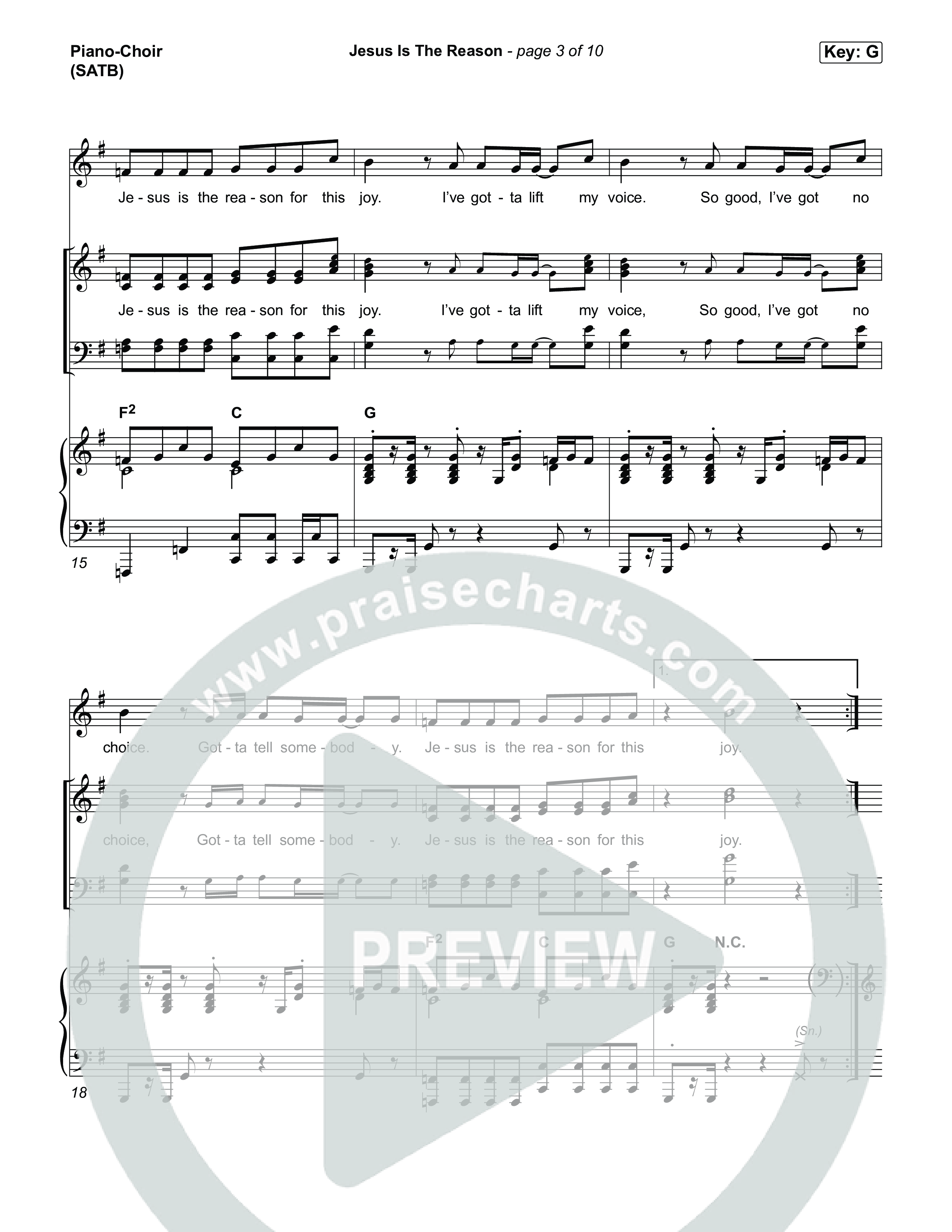 Jesus Is The Reason Piano/Vocal (SATB) (Charity Gayle)