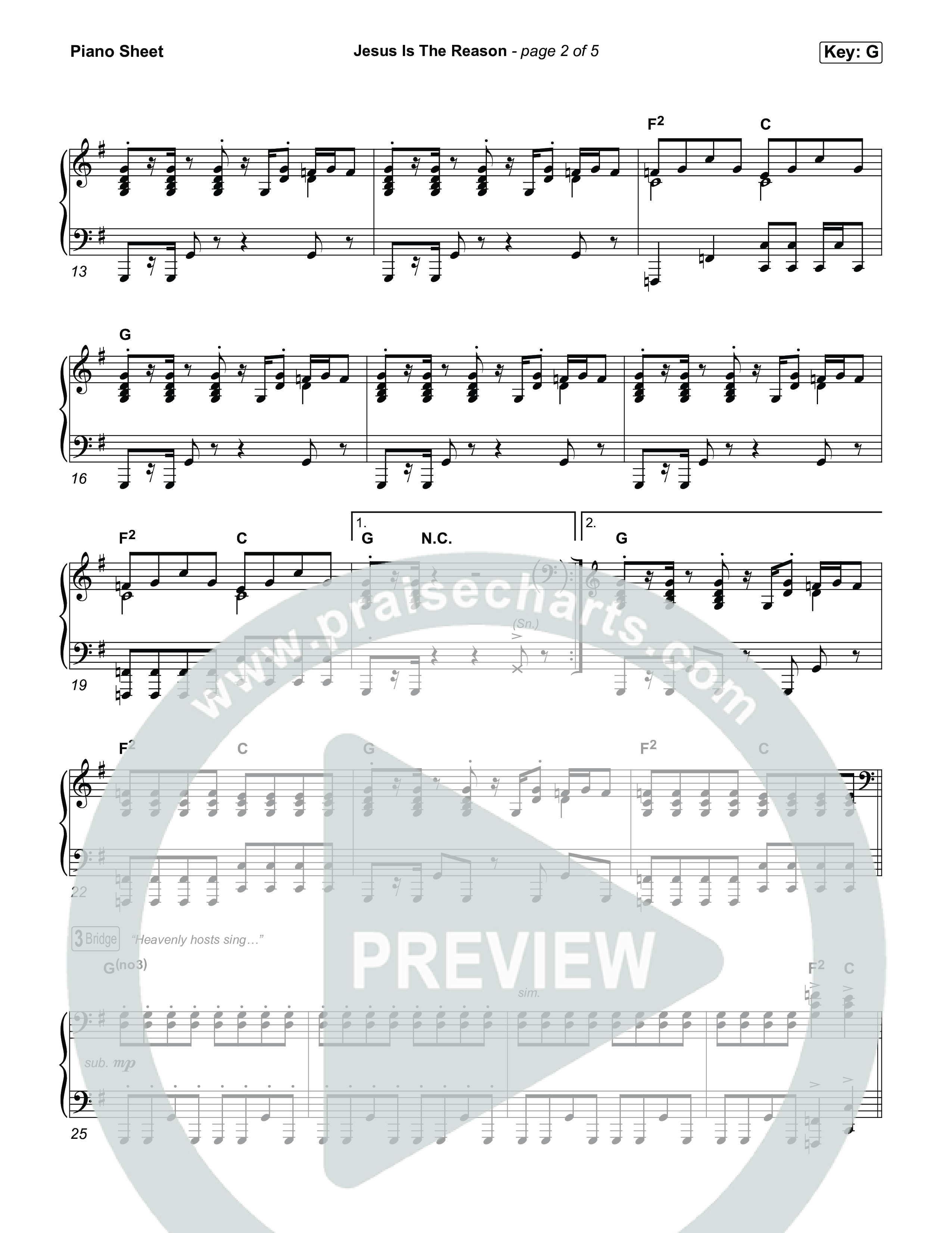 Jesus Is The Reason Piano Sheet (Charity Gayle)