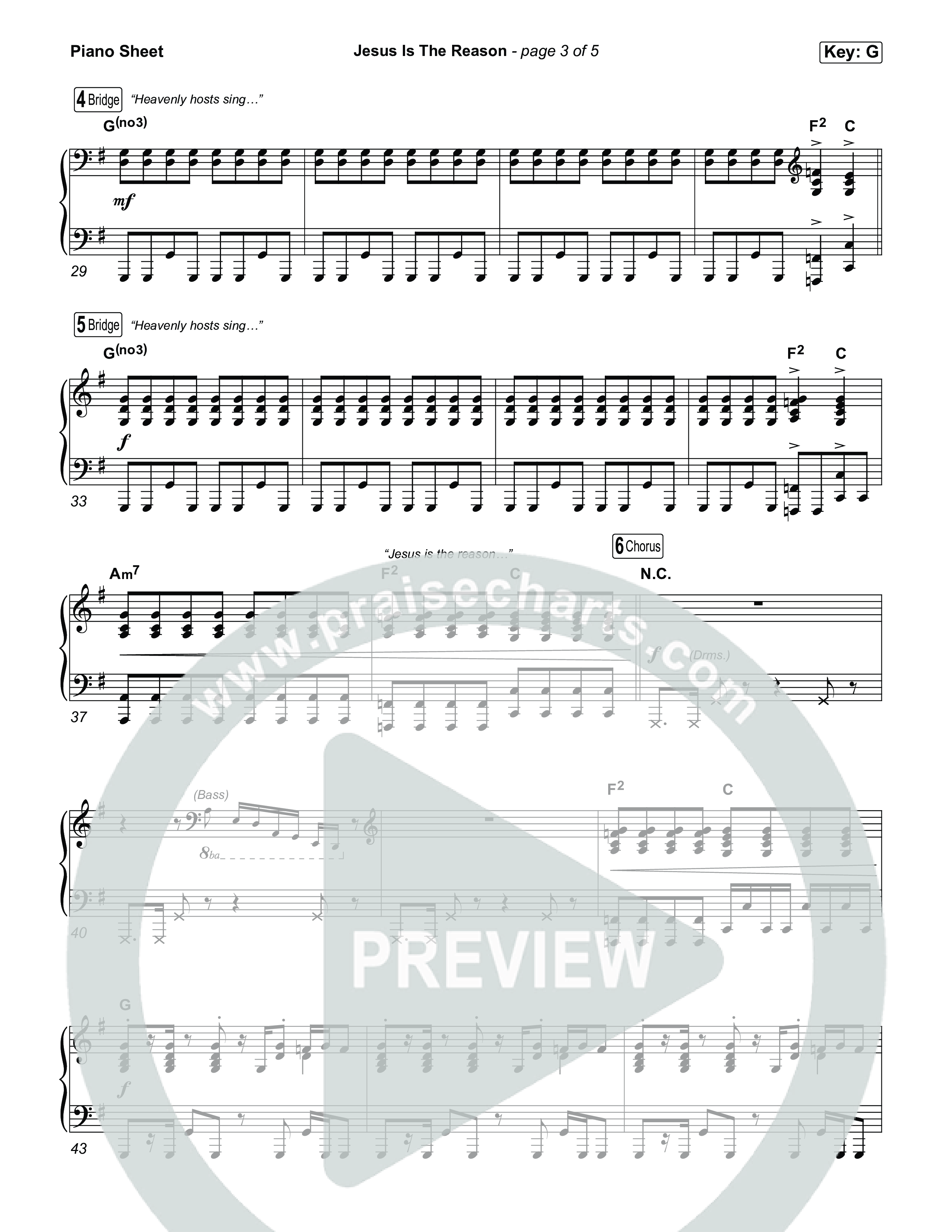 Jesus Is The Reason Piano Sheet (Charity Gayle)