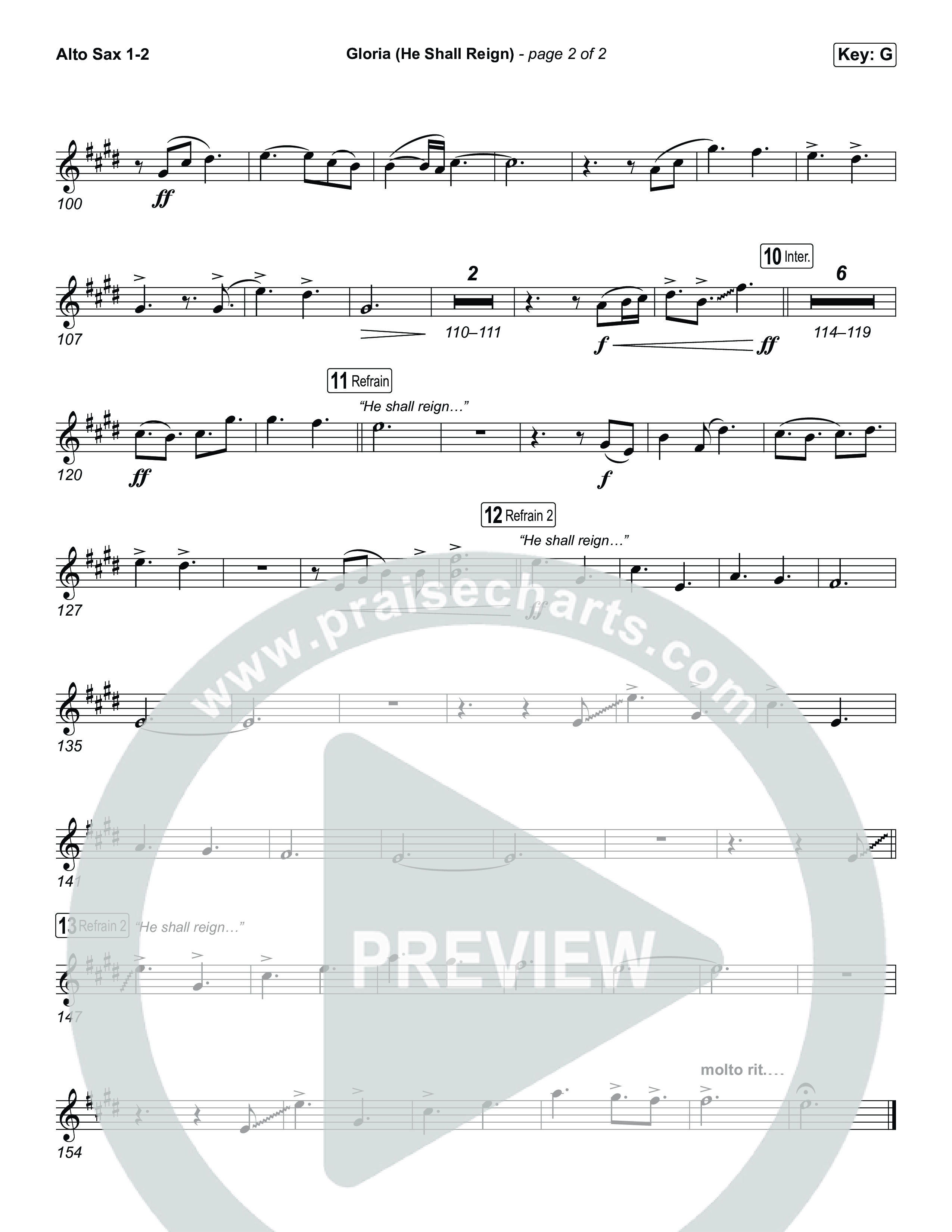 Gloria (He Shall Reign) Sax Pack (Charity Gayle)
