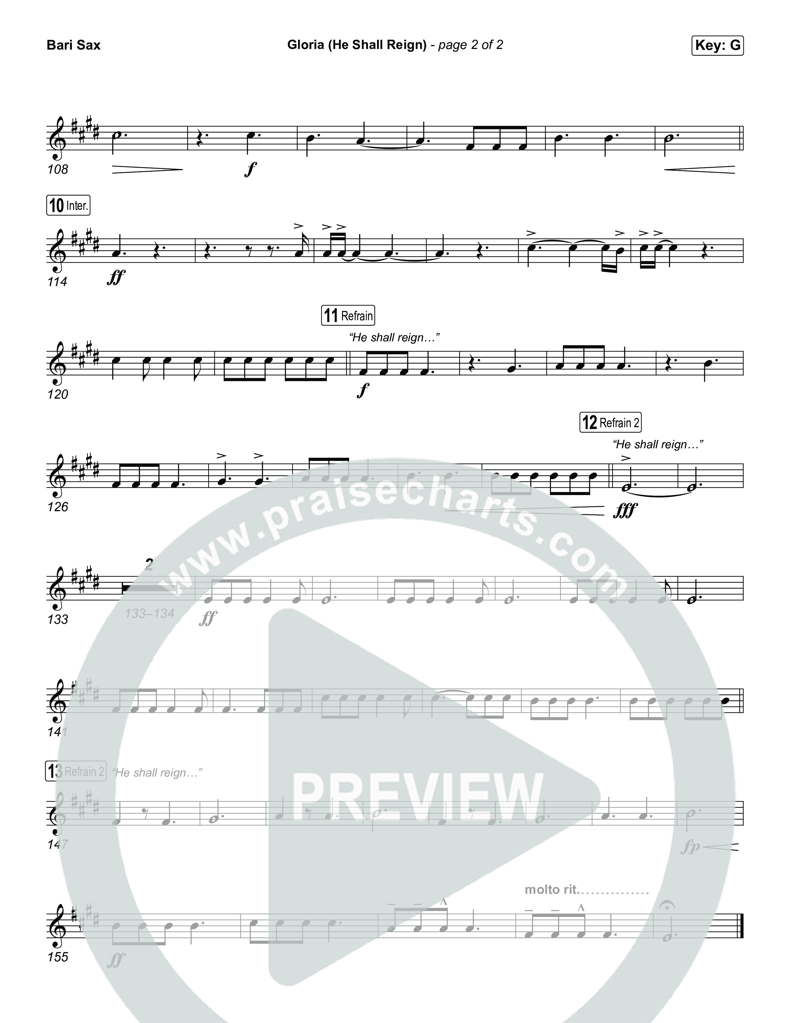 Gloria (He Shall Reign) Bari Sax (Charity Gayle)