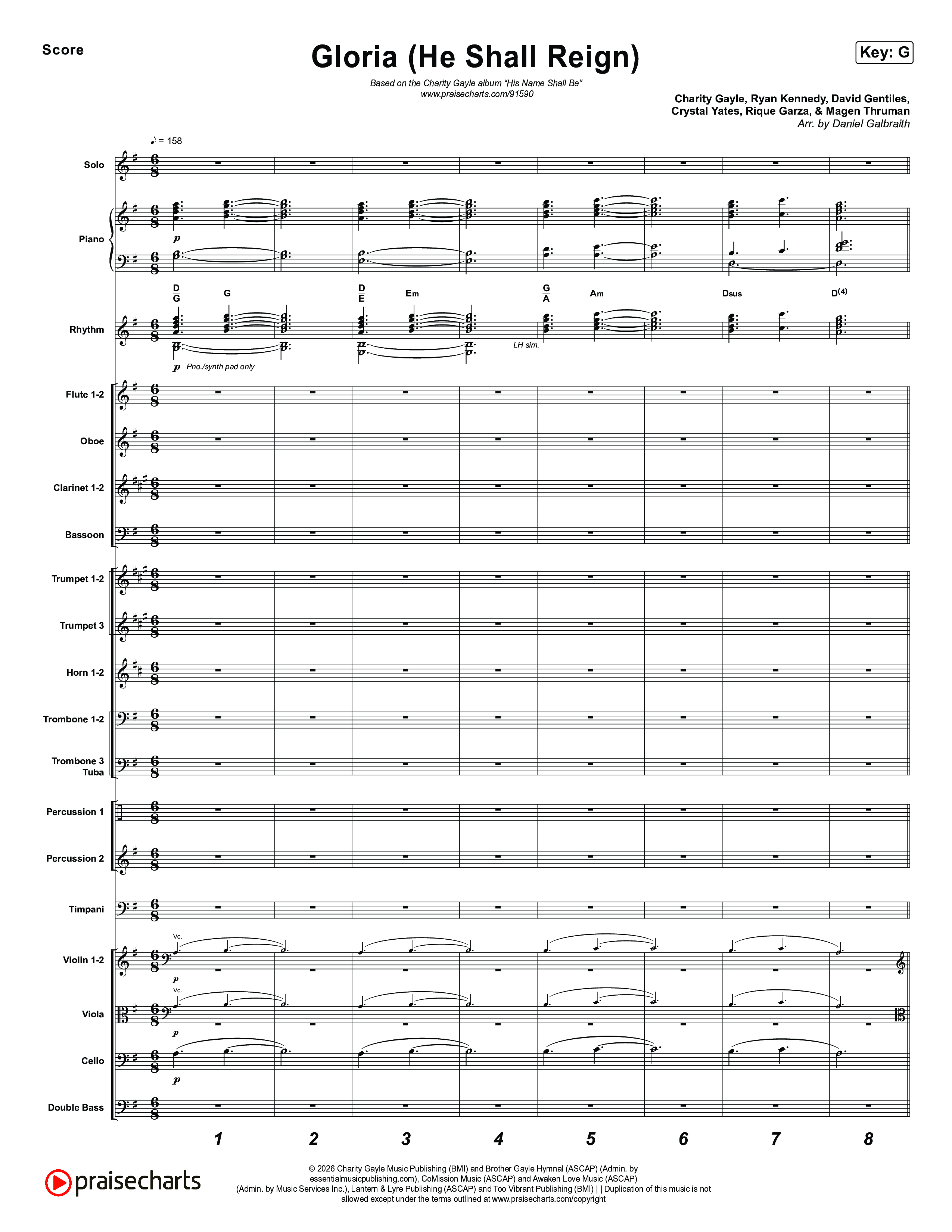 Gloria (He Shall Reign) Orchestration (Charity Gayle)