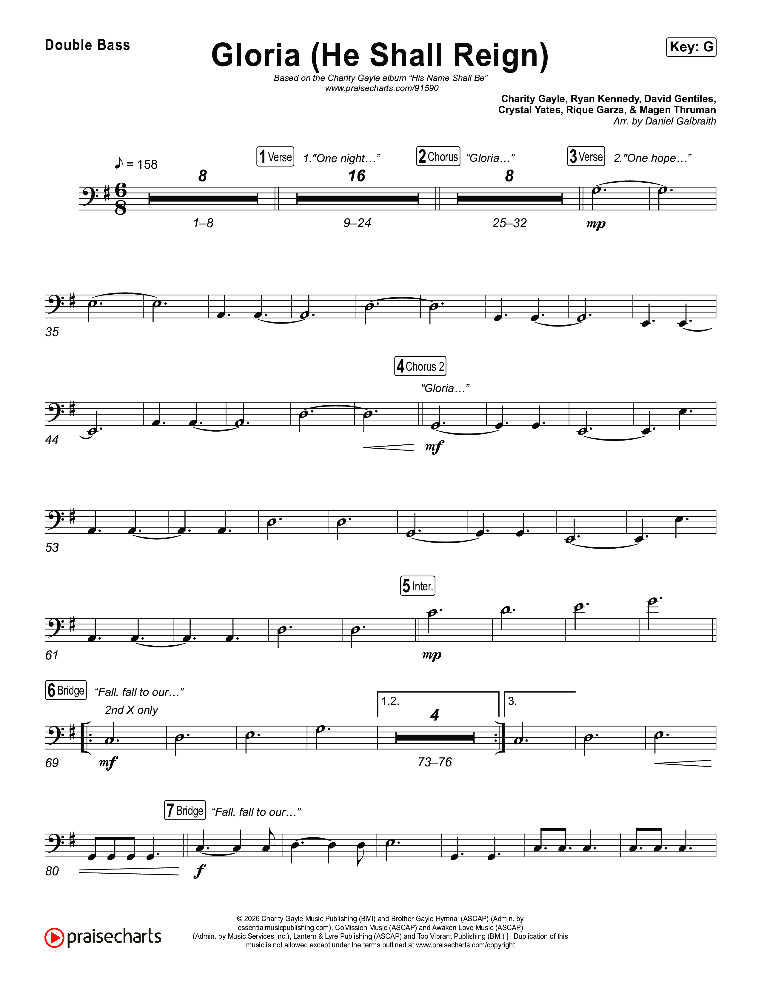 Gloria (He Shall Reign) String Bass (Charity Gayle)