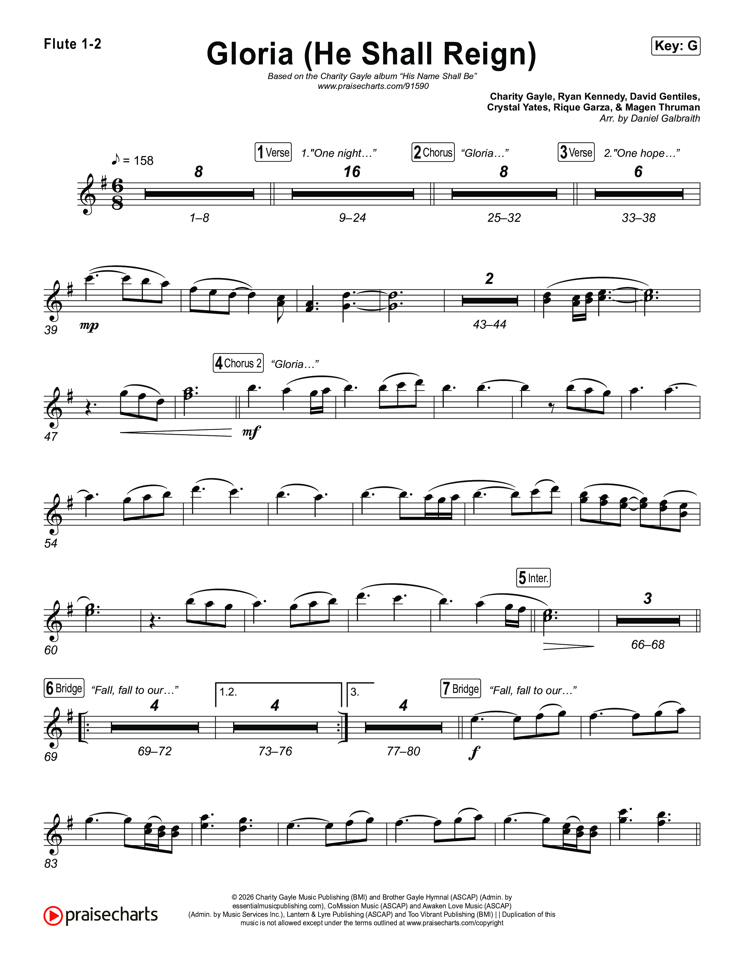 Gloria (He Shall Reign) Wind Pack (Charity Gayle)