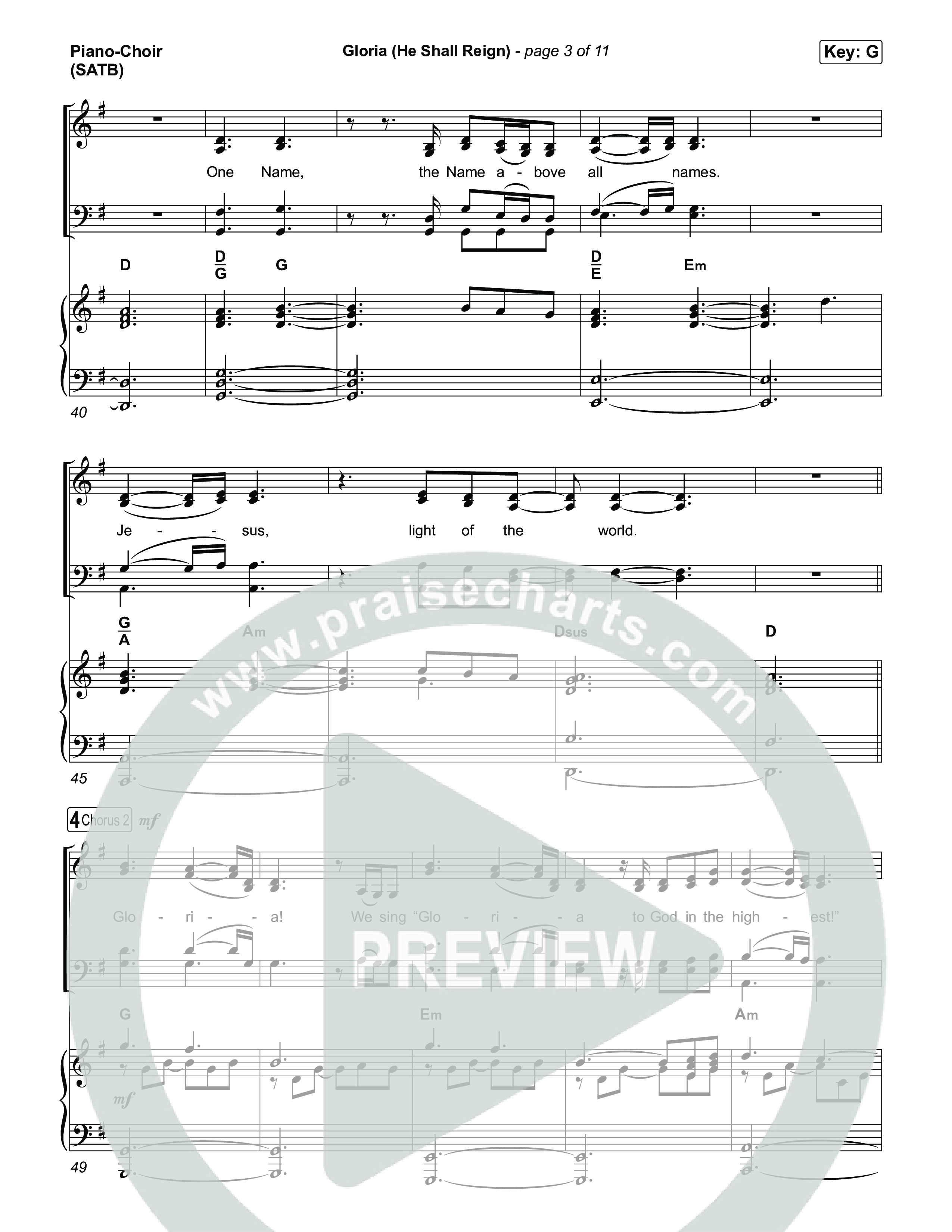 Gloria (He Shall Reign) Piano/Vocal Pack (Charity Gayle)