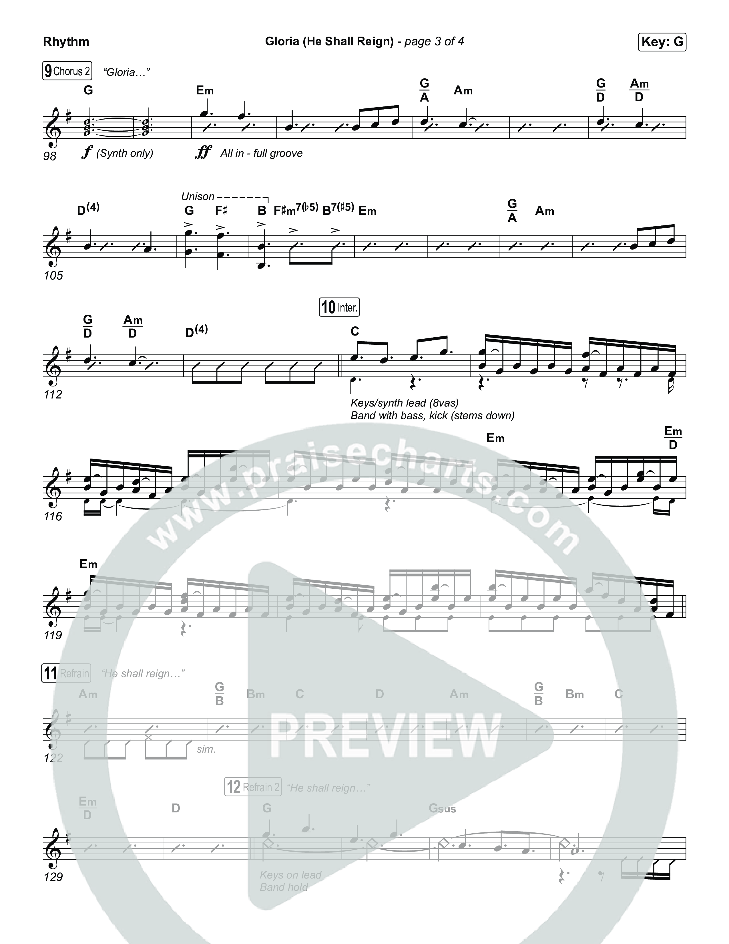 Gloria (He Shall Reign) Rhythm Pack (Charity Gayle)