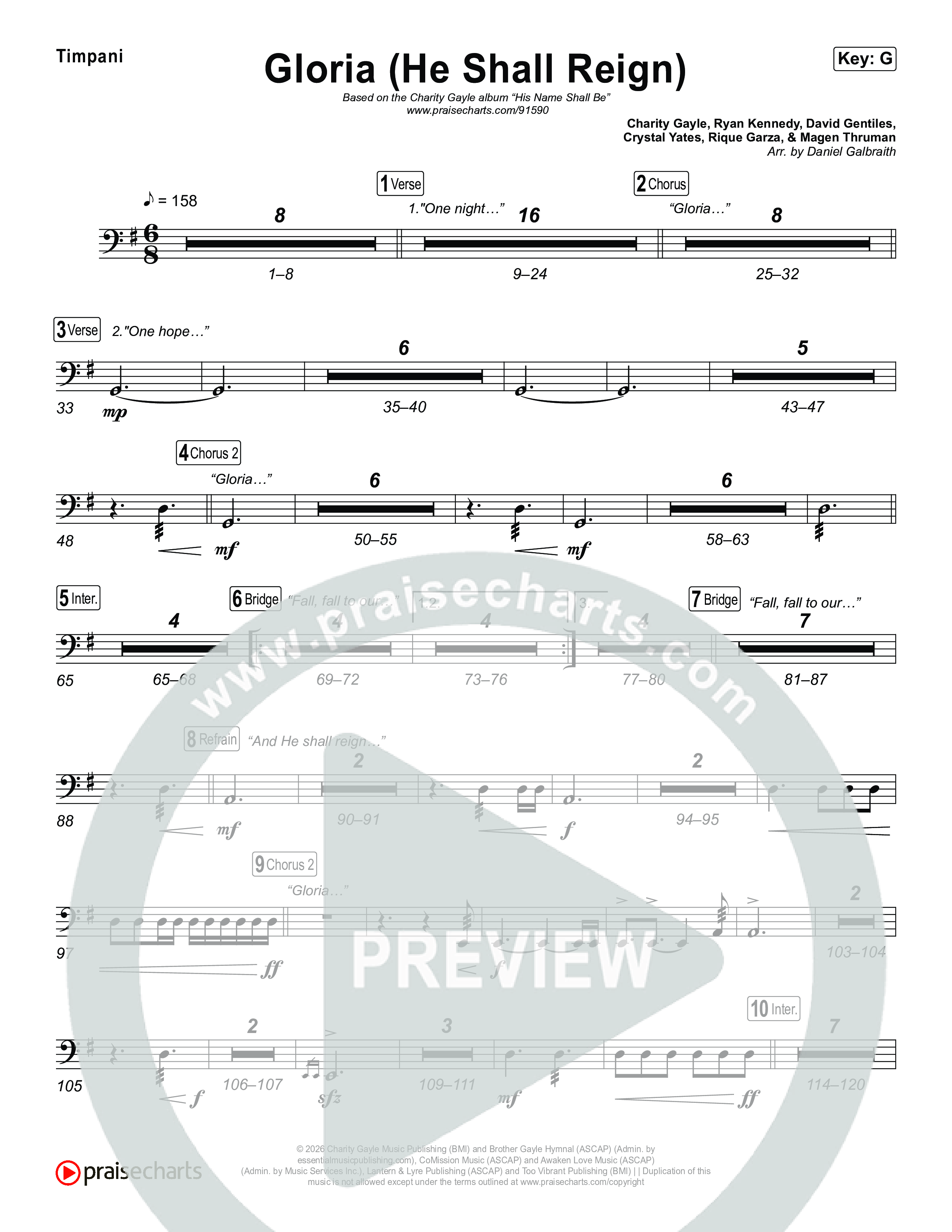 Gloria (He Shall Reign) Timpani (Charity Gayle)