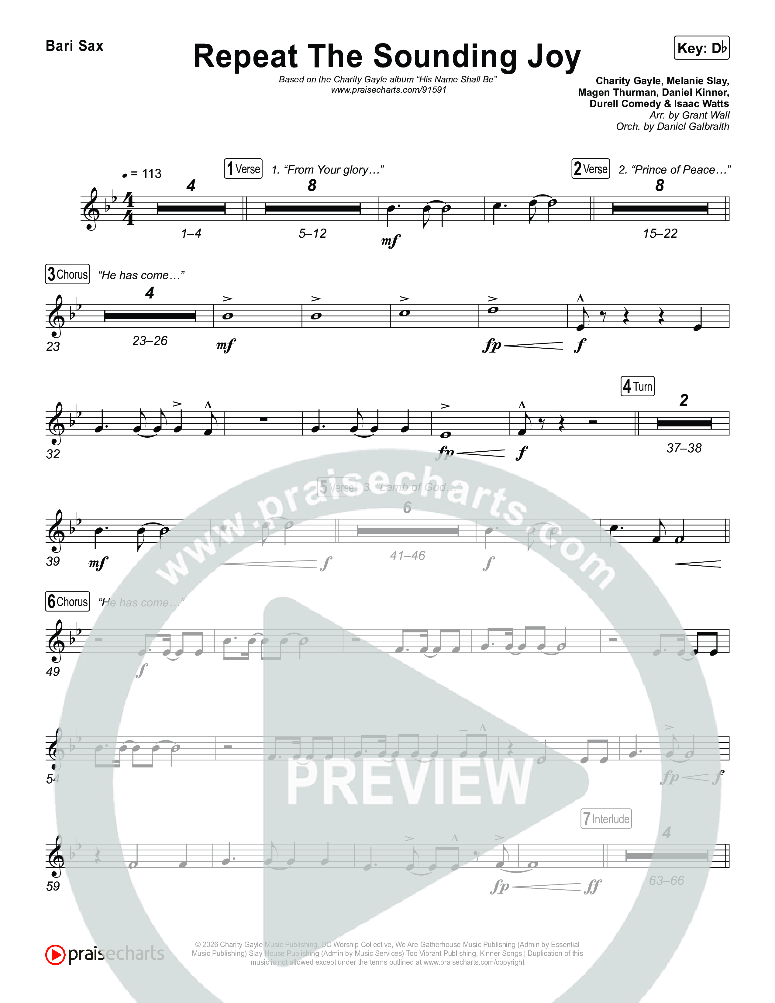 Repeat The Sounding Joy Bari Sax (Charity Gayle)