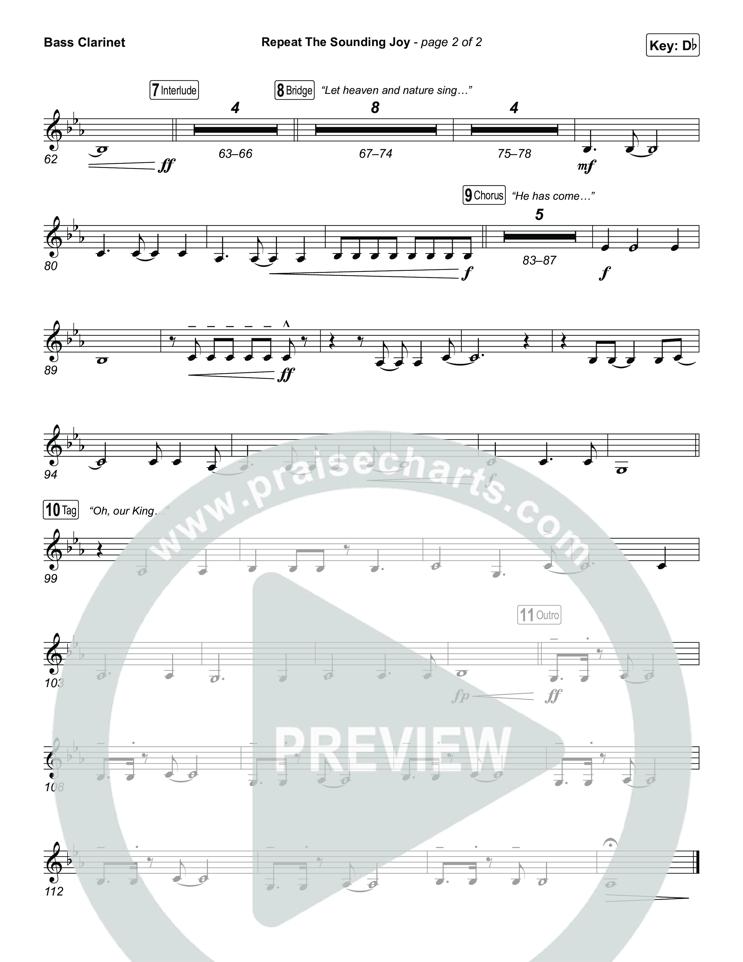 Repeat The Sounding Joy Bass Clarinet (Charity Gayle)