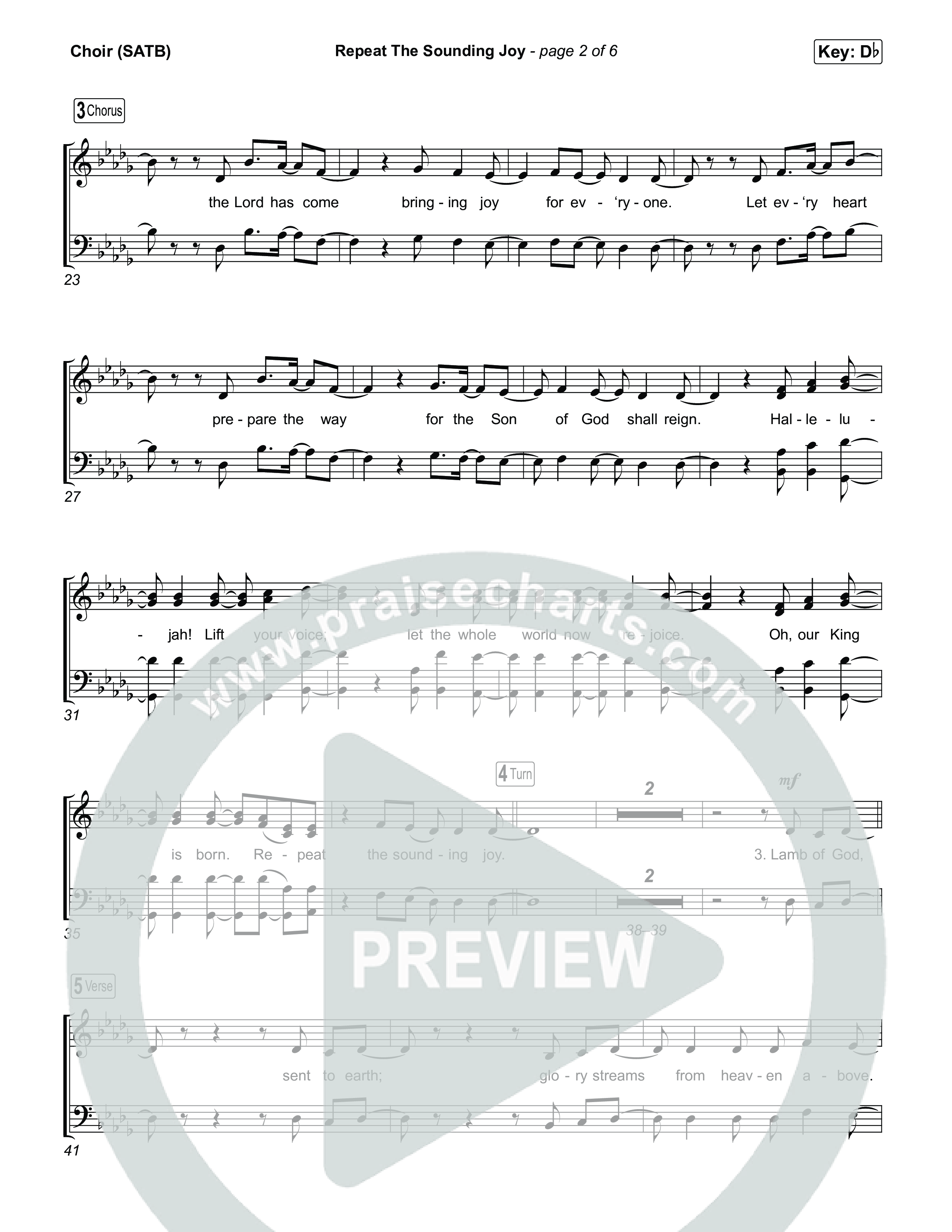 Repeat The Sounding Joy Choir Sheet (SATB) (Charity Gayle)