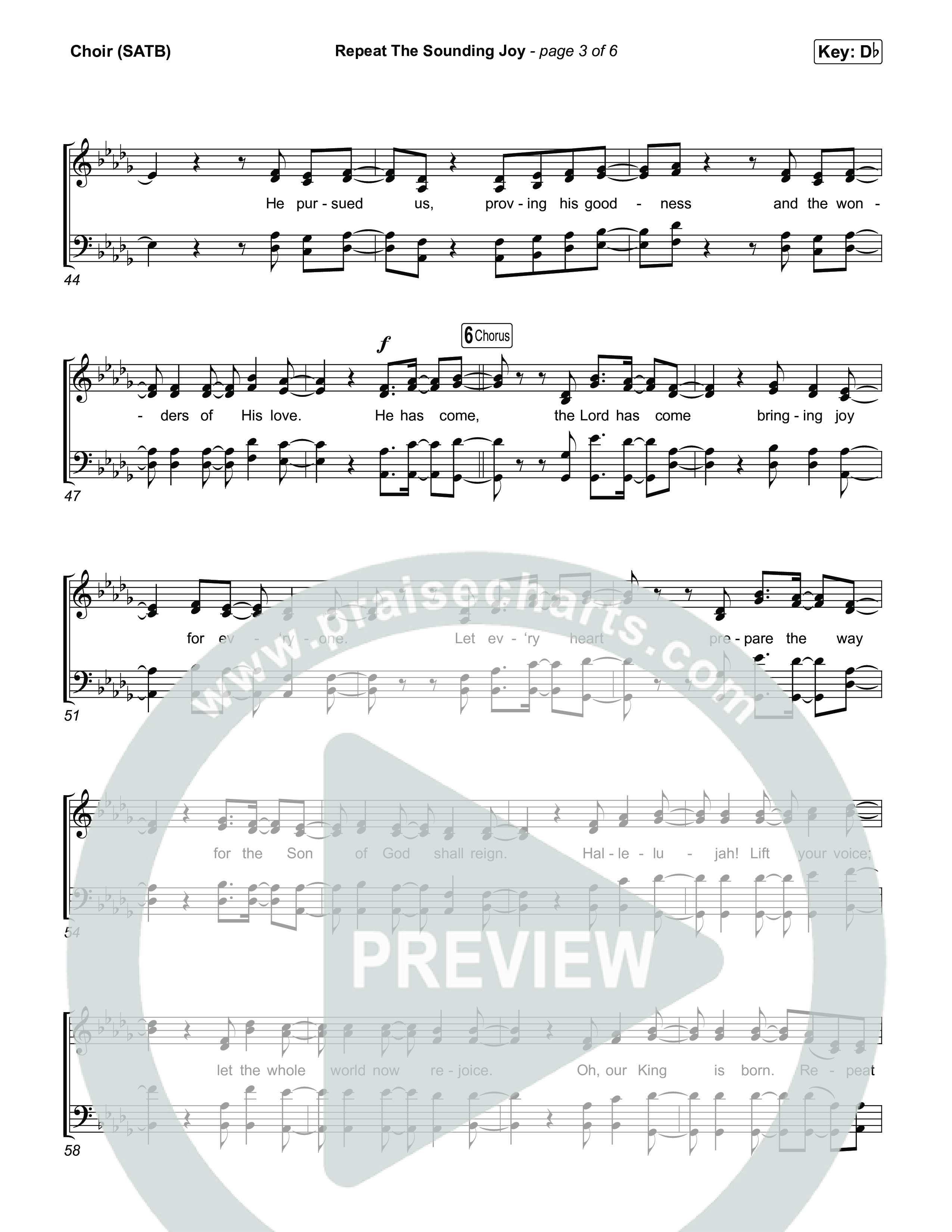 Repeat The Sounding Joy Choir Sheet (SATB) (Charity Gayle)
