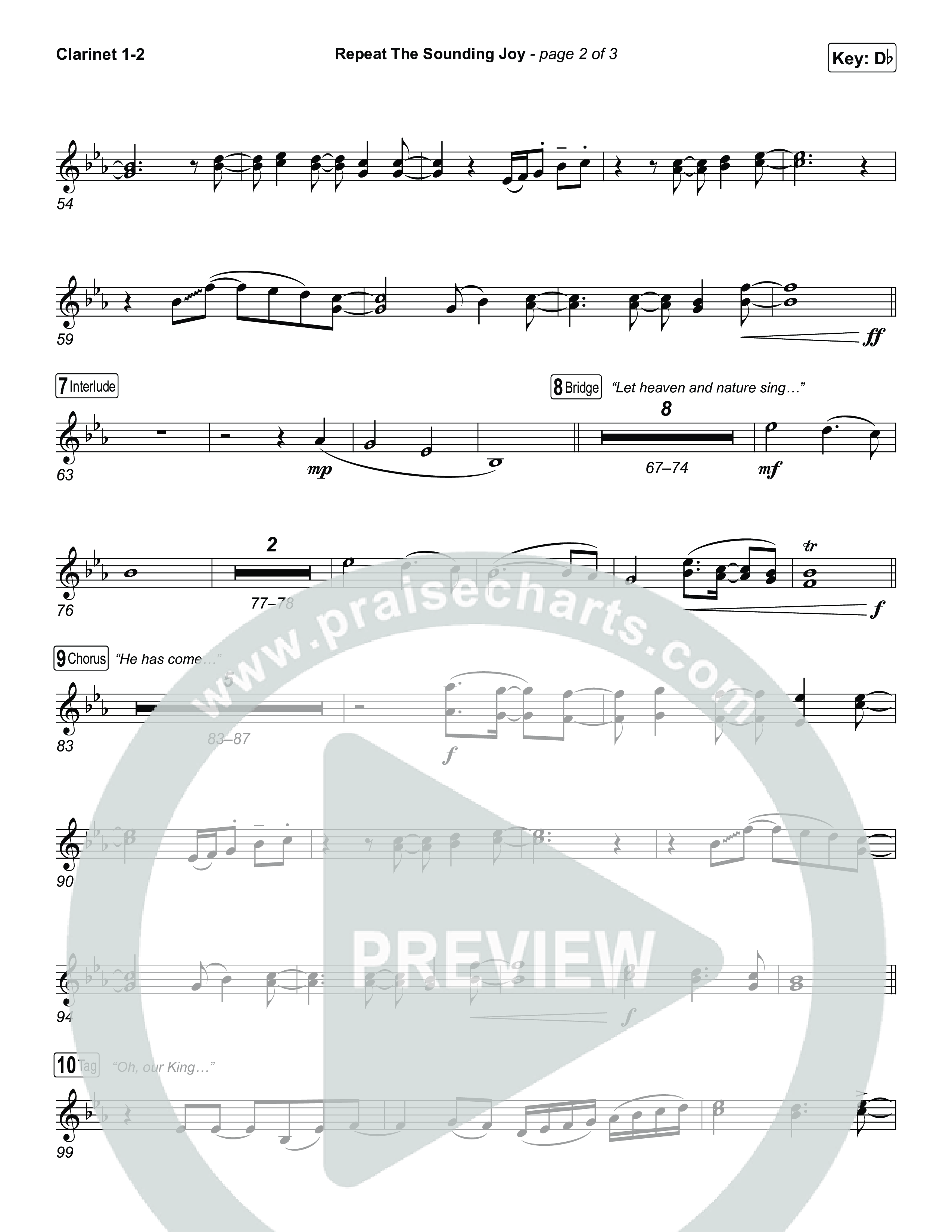 Repeat The Sounding Joy Clarinet 1,2 (Charity Gayle)