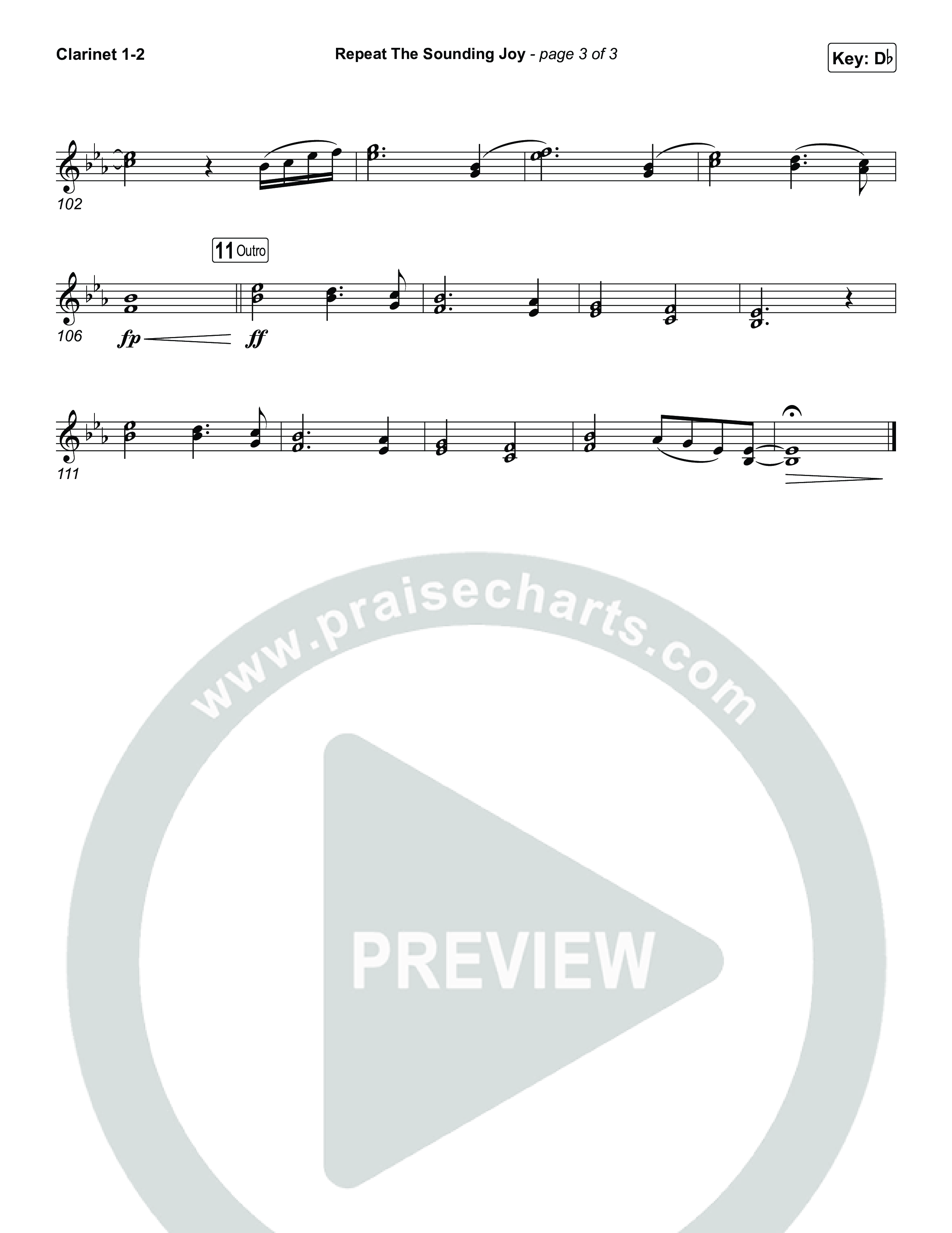 Repeat The Sounding Joy Clarinet 1,2 (Charity Gayle)