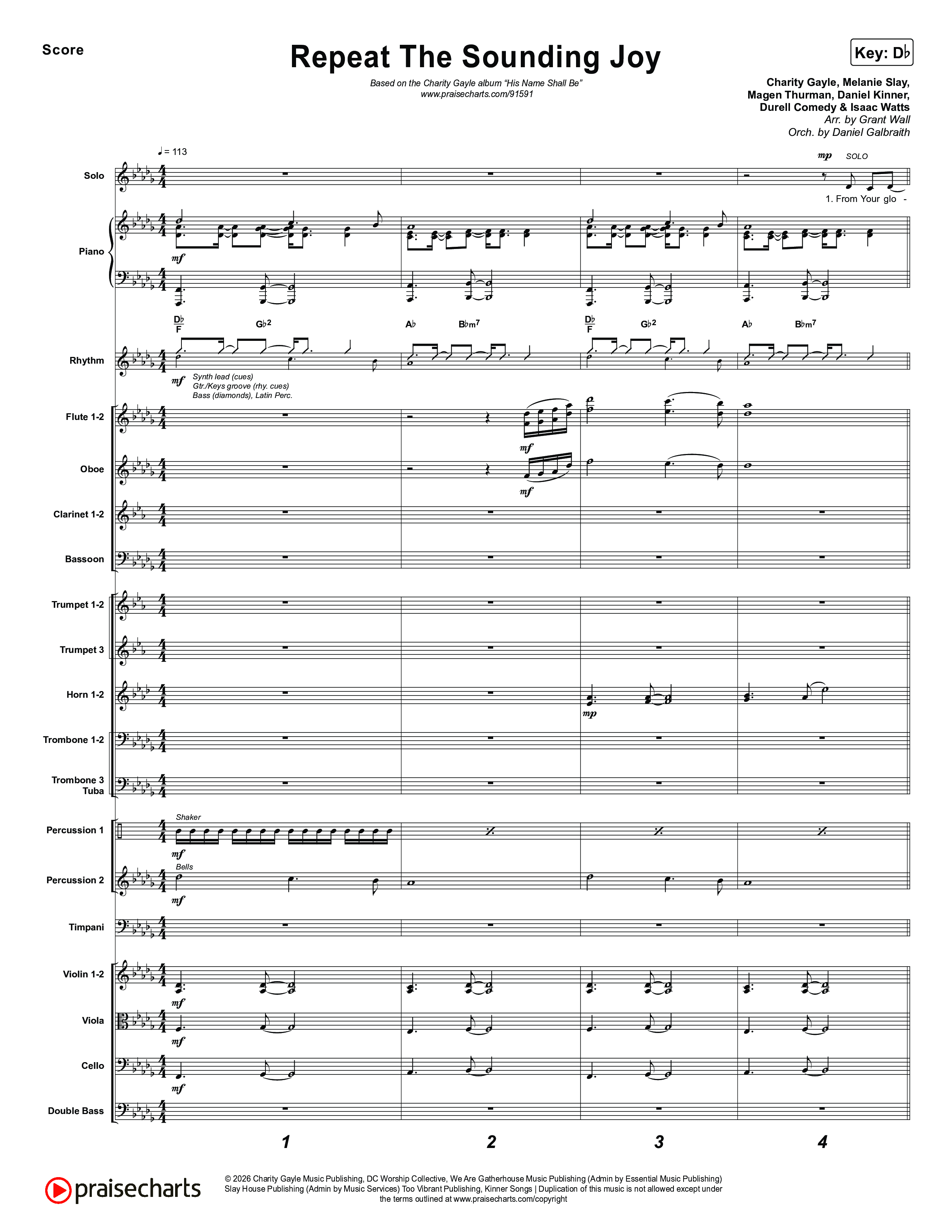 Repeat The Sounding Joy Orchestration (Charity Gayle)