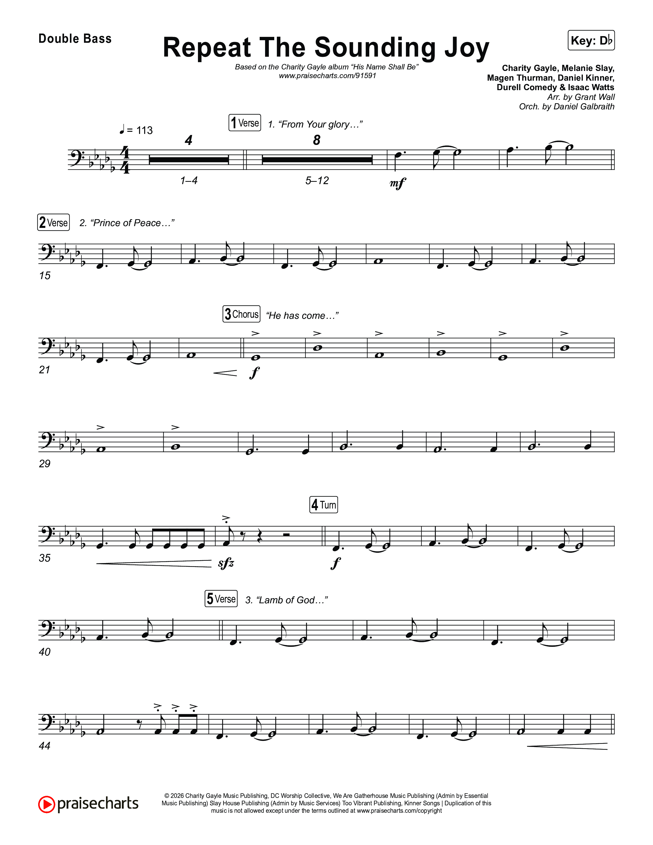 Repeat The Sounding Joy String Bass (Charity Gayle)