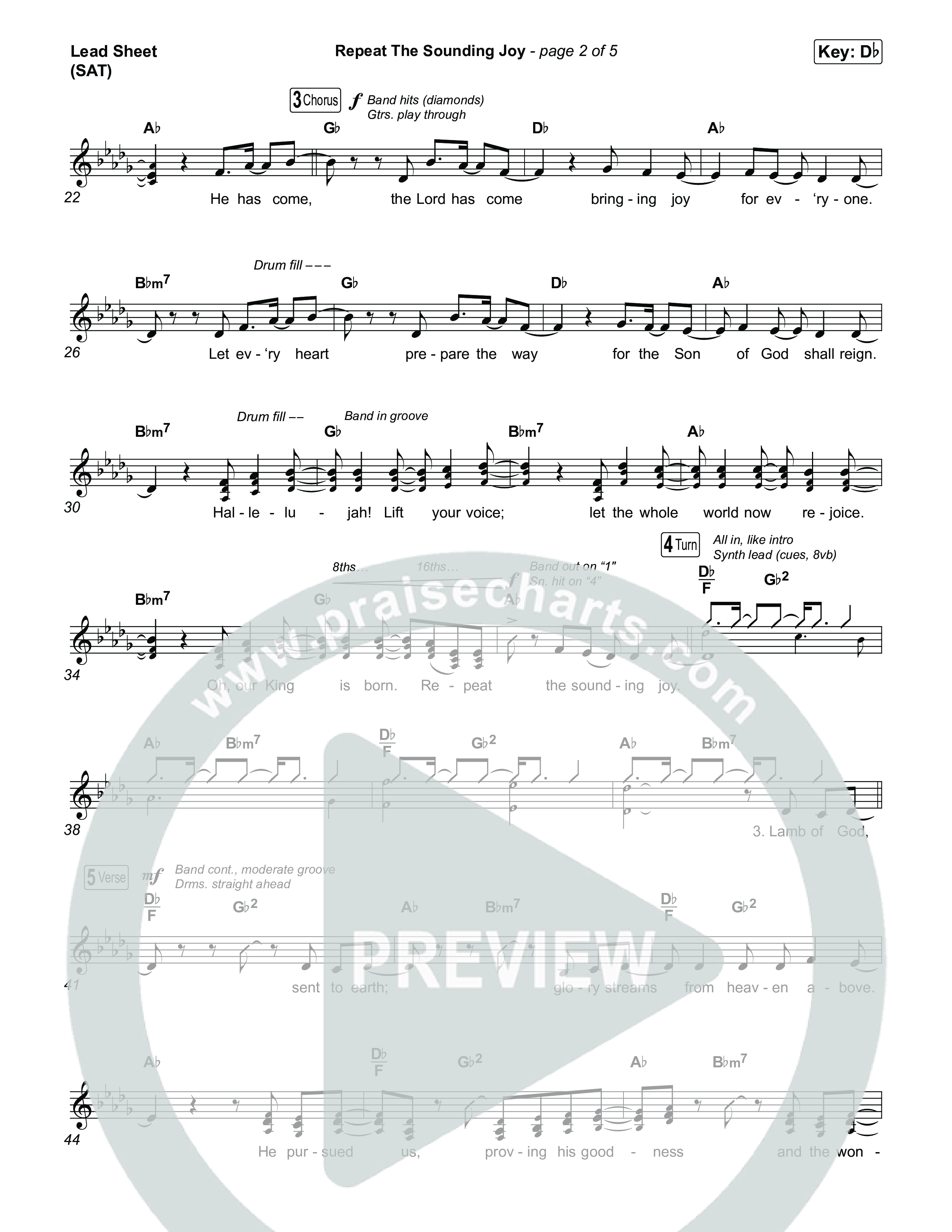 Repeat The Sounding Joy Lead Sheet (SAT) (Charity Gayle)