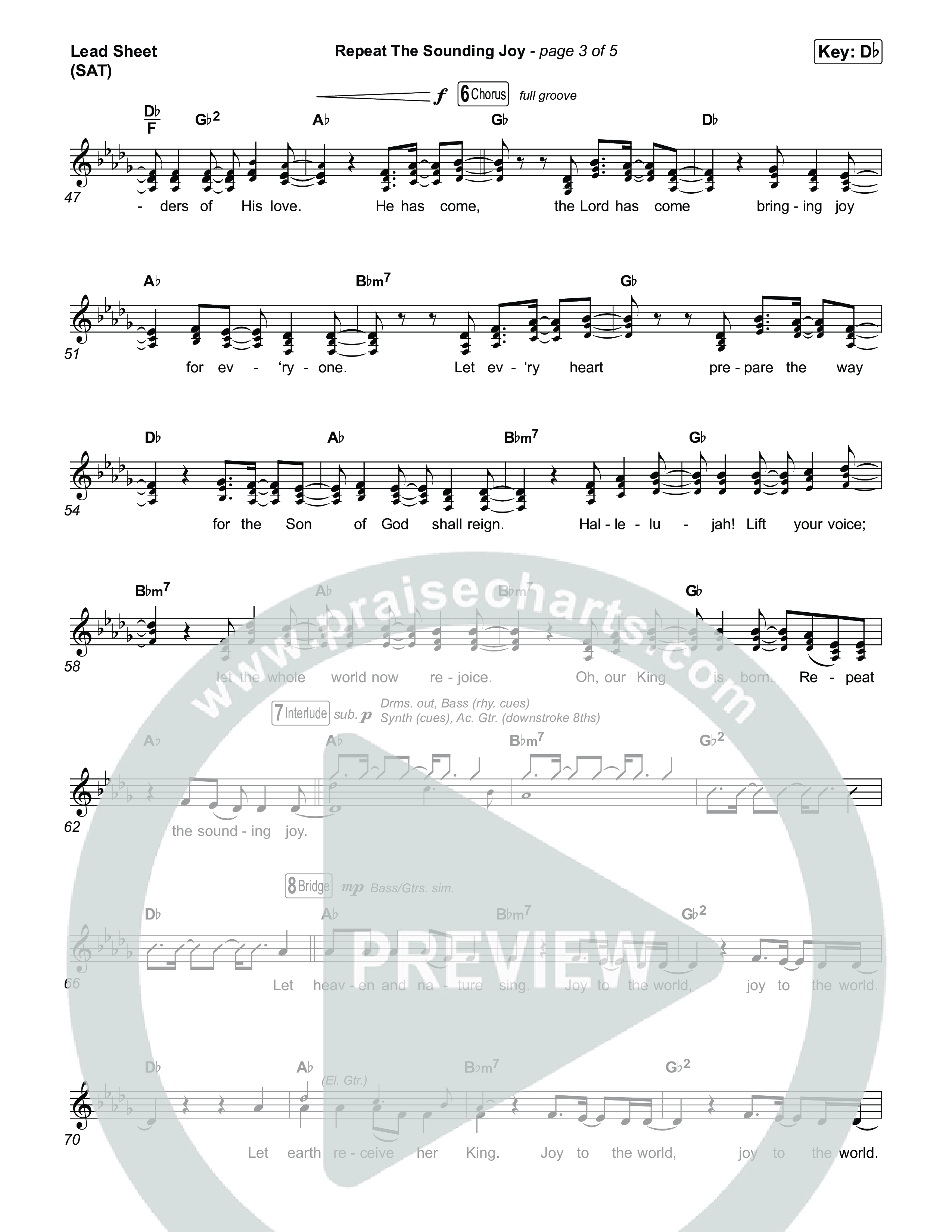 Repeat The Sounding Joy Lead Sheet (SAT) (Charity Gayle)