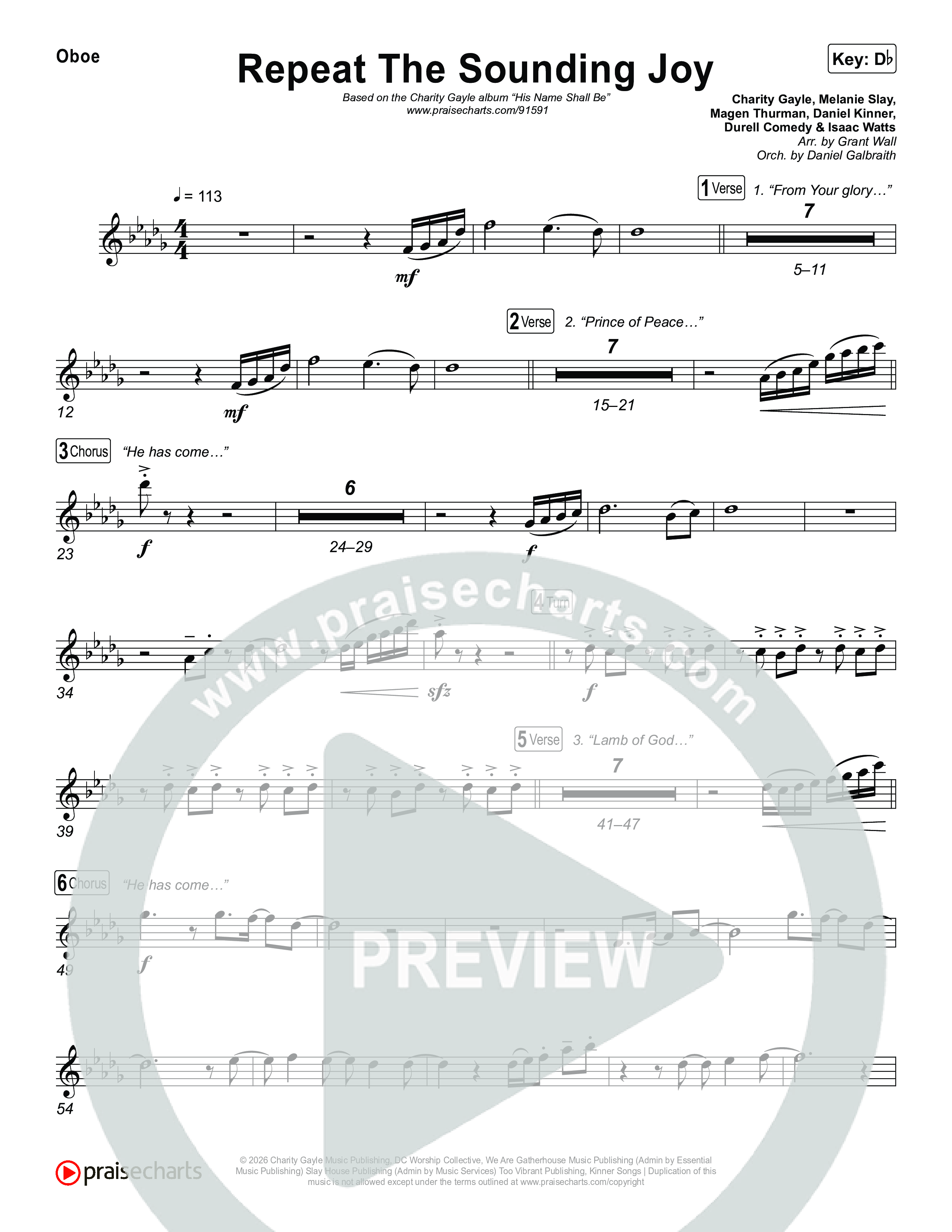 Repeat The Sounding Joy Oboe (Charity Gayle)