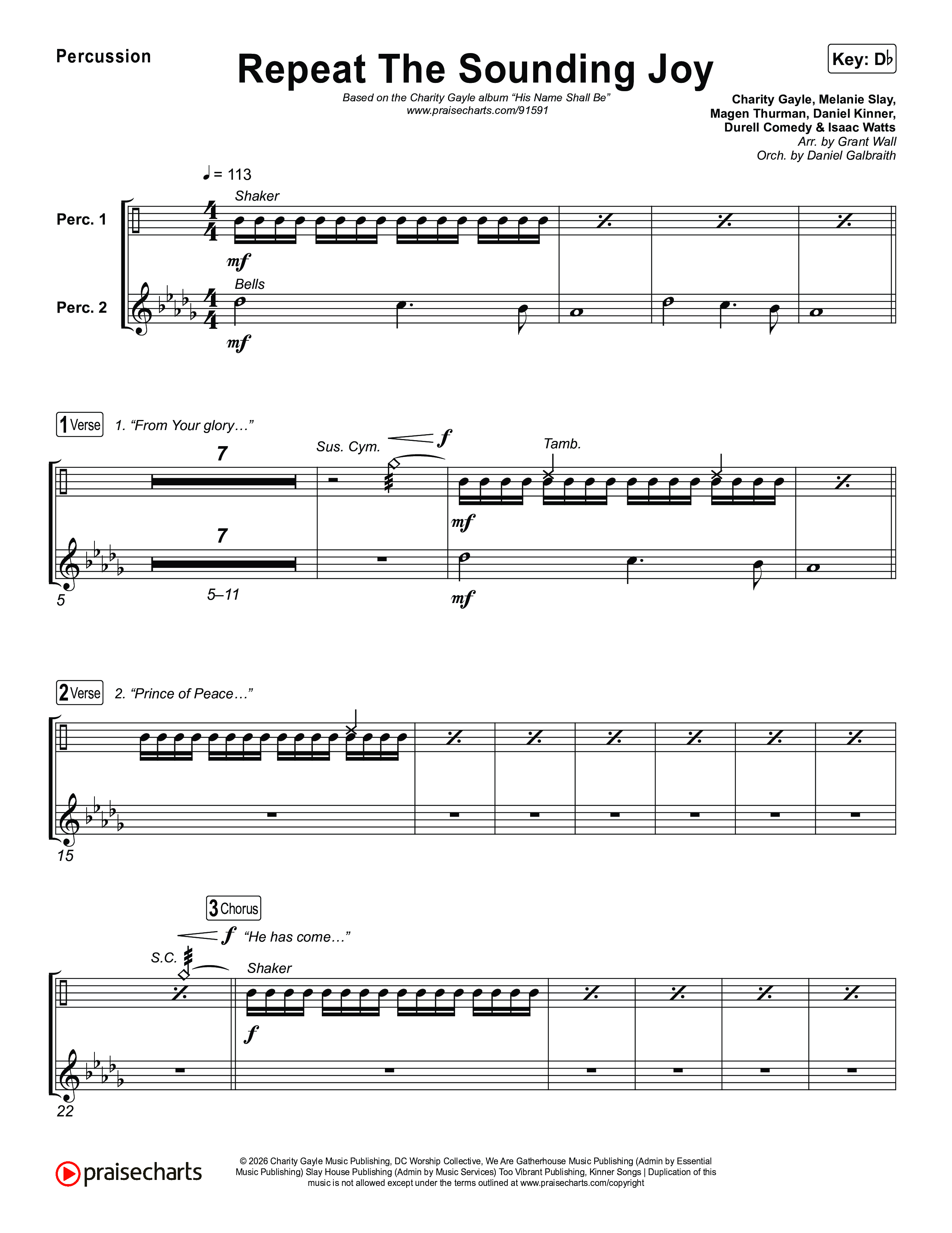 Repeat The Sounding Joy Percussion (Charity Gayle)