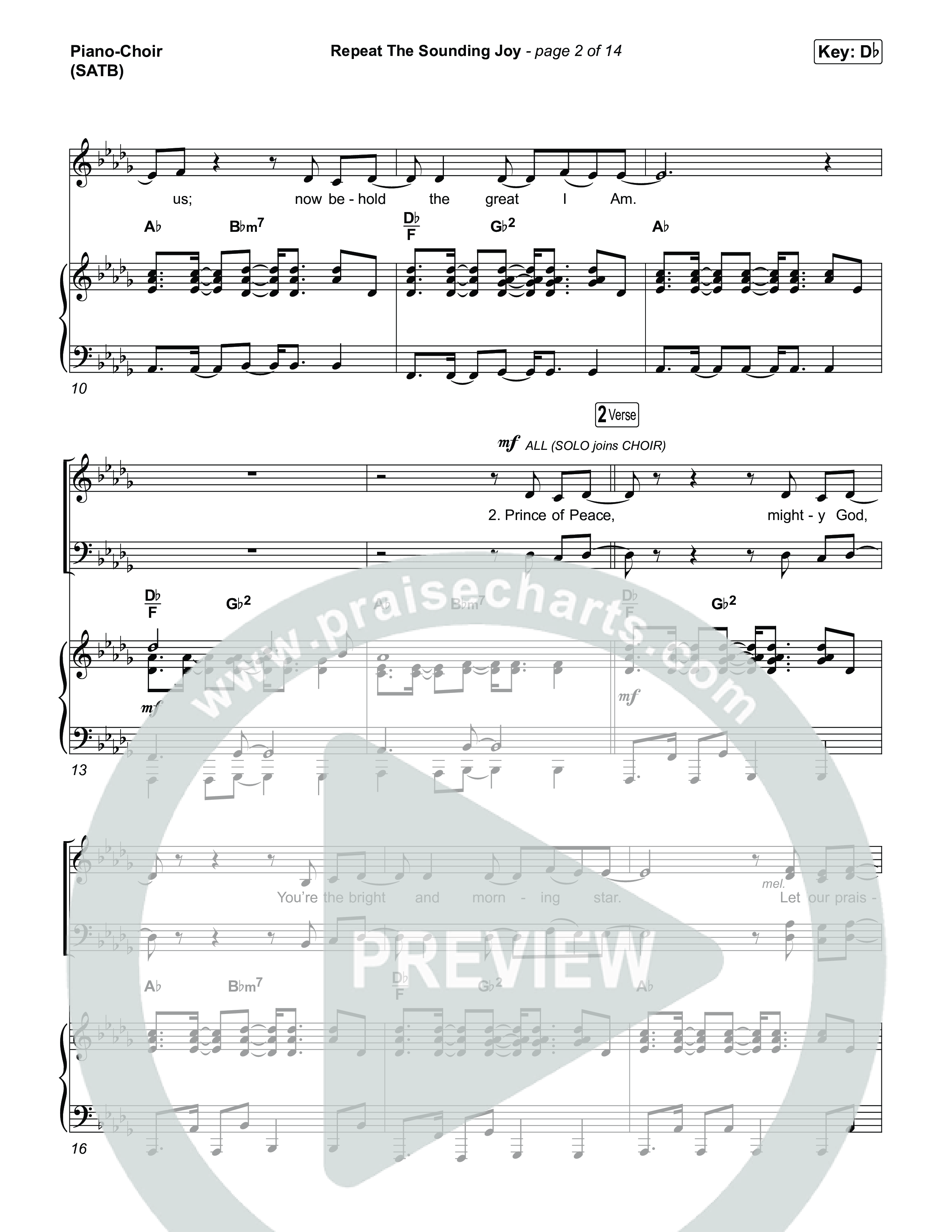 Repeat The Sounding Joy Piano/Vocal (SATB) (Charity Gayle)