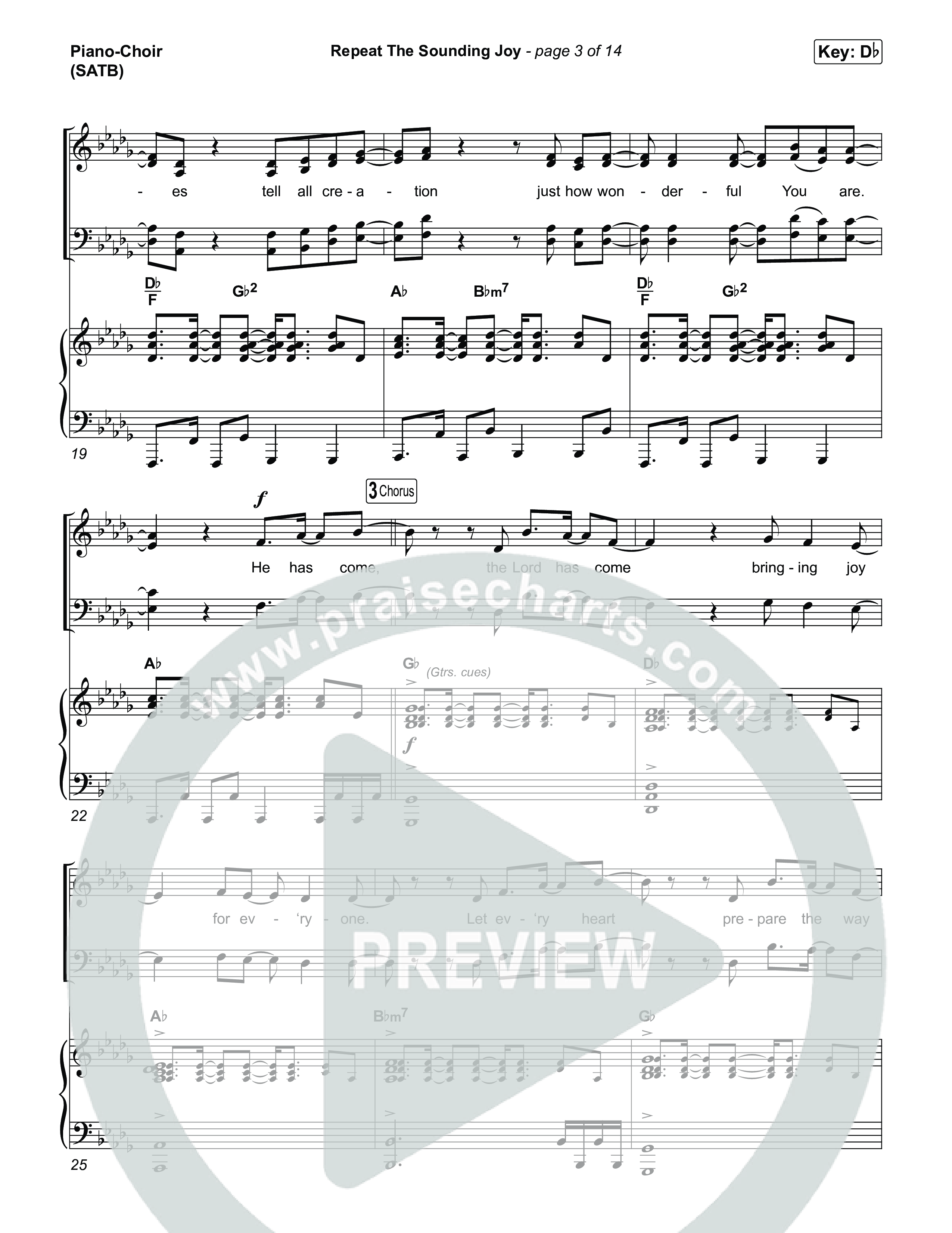 Repeat The Sounding Joy Piano/Vocal (SATB) (Charity Gayle)