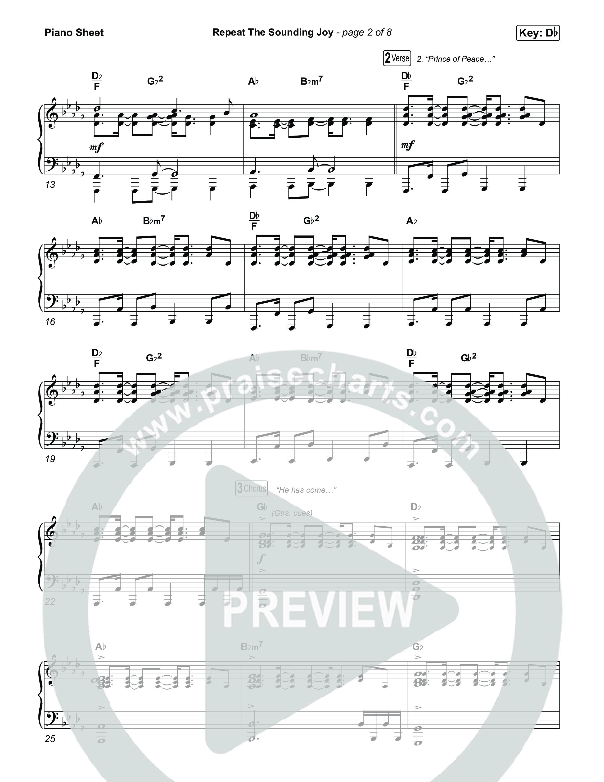 Repeat The Sounding Joy Piano Sheet (Charity Gayle)
