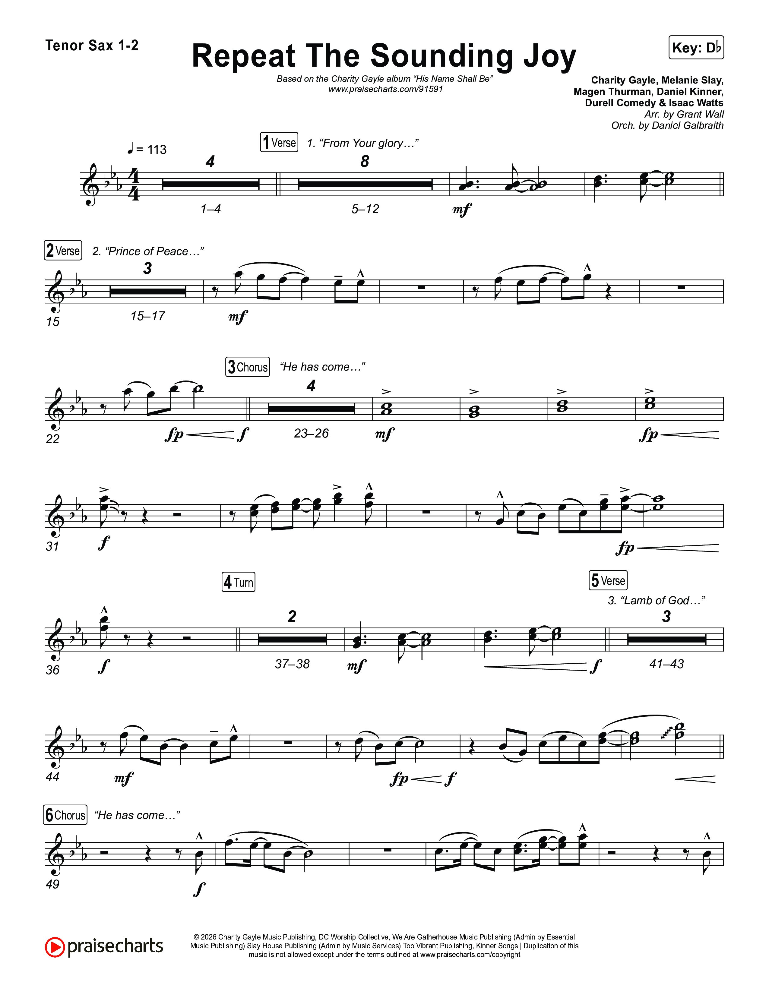 Repeat The Sounding Joy Sax Pack (Charity Gayle)