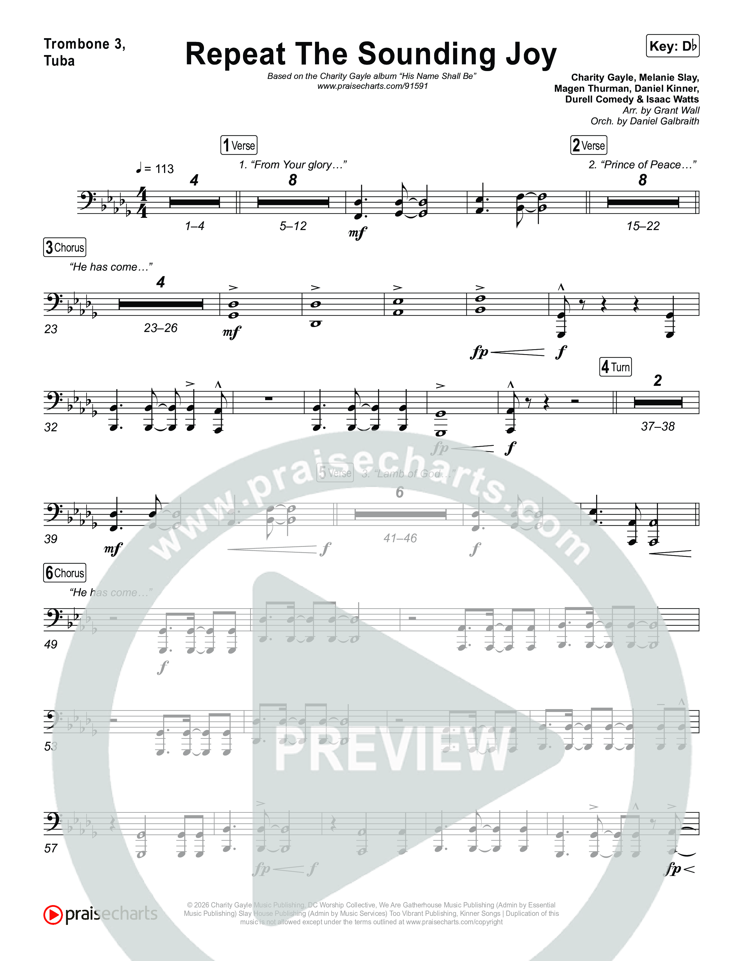 Repeat The Sounding Joy Trombone 3/Tuba (Charity Gayle)