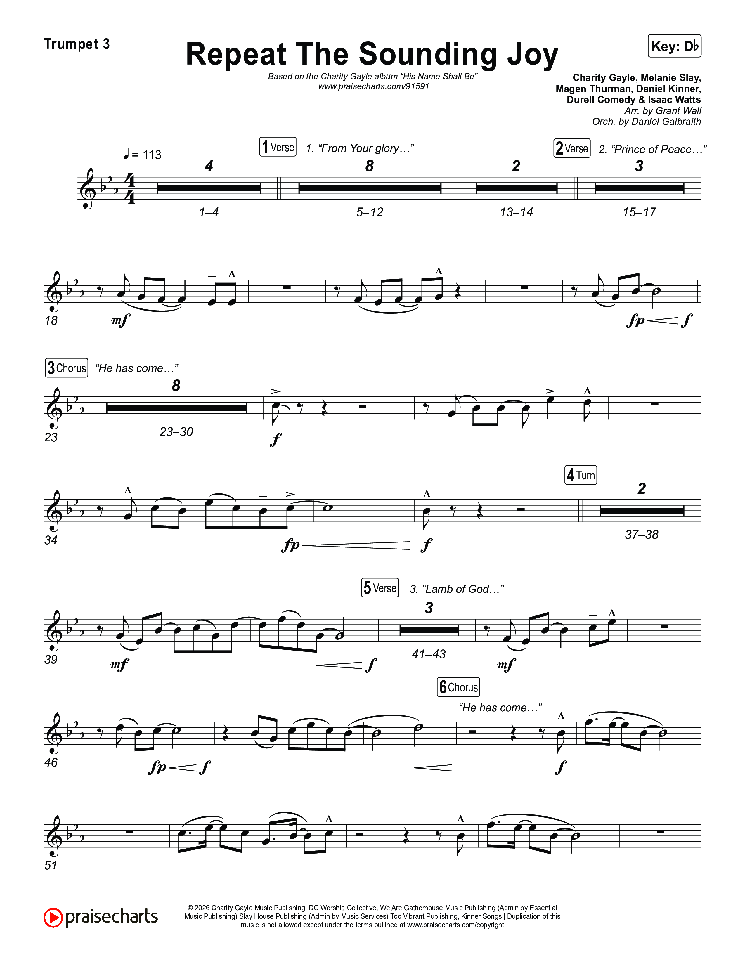 Repeat The Sounding Joy Trumpet 3 (Charity Gayle)