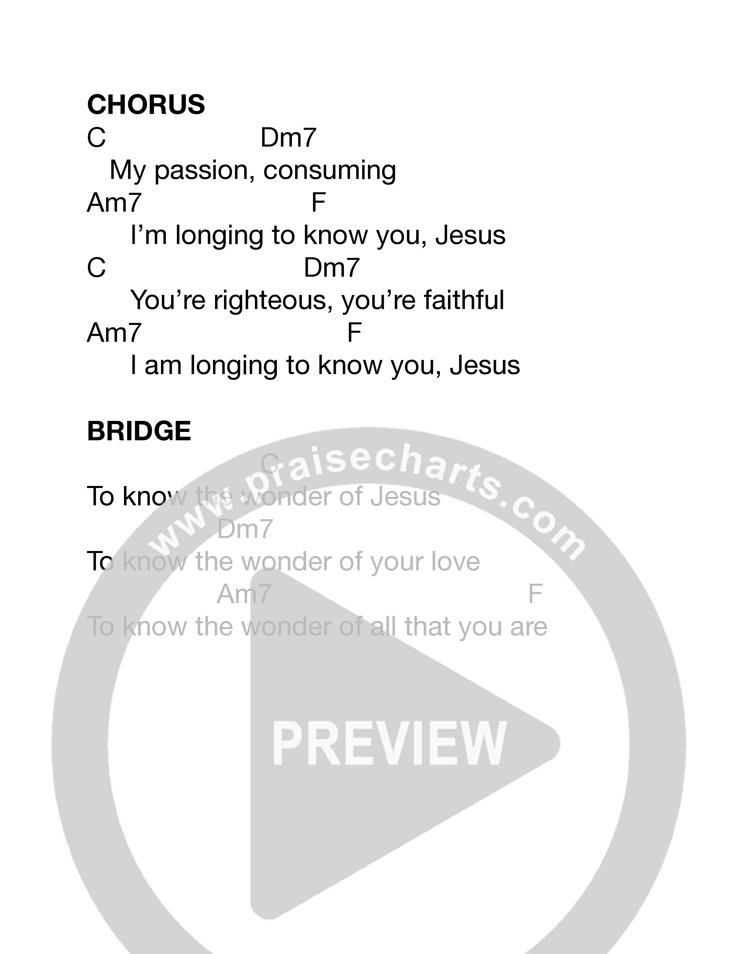 The Wonder Chord Chart (11:21 Worship)