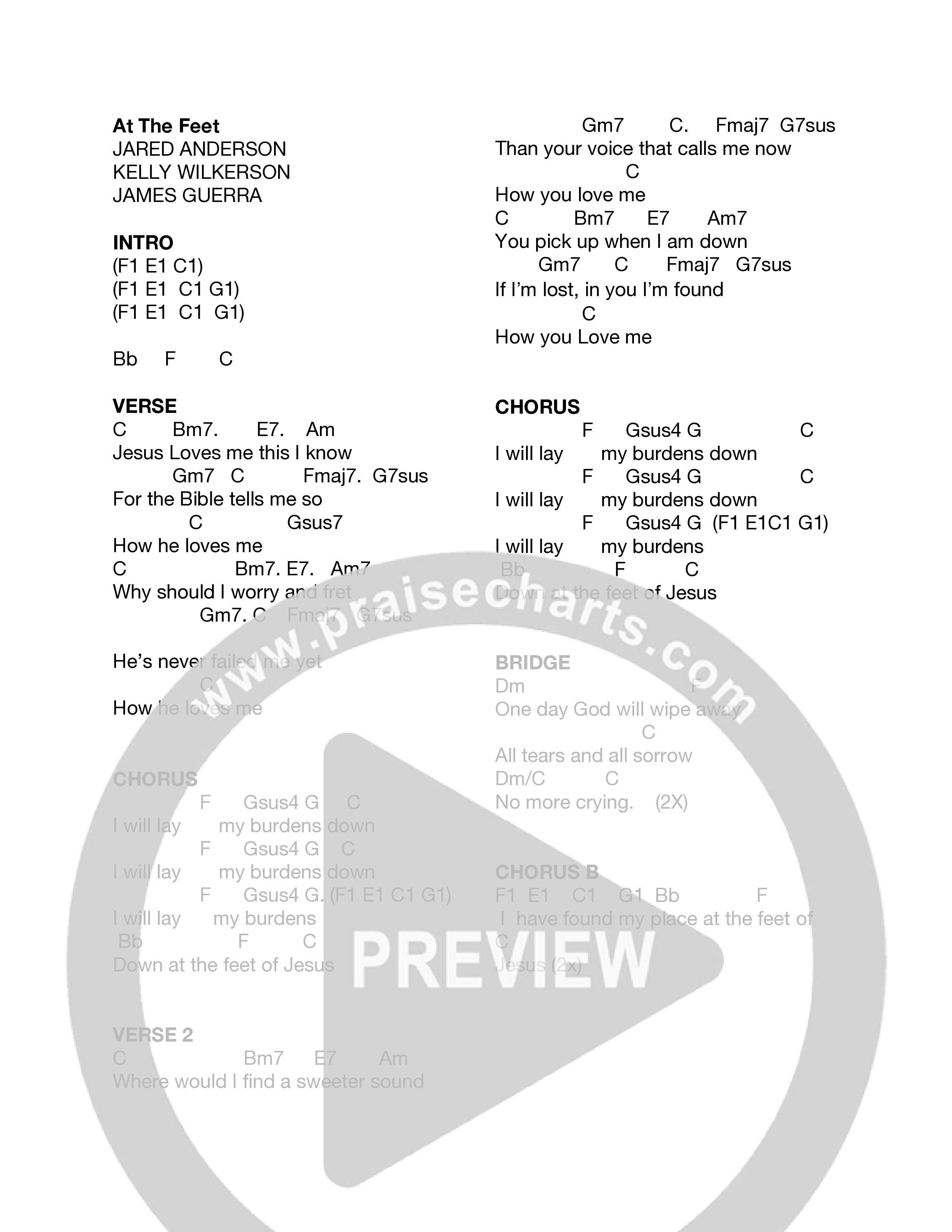 At the Feet Chord Chart (11:21 Worship)