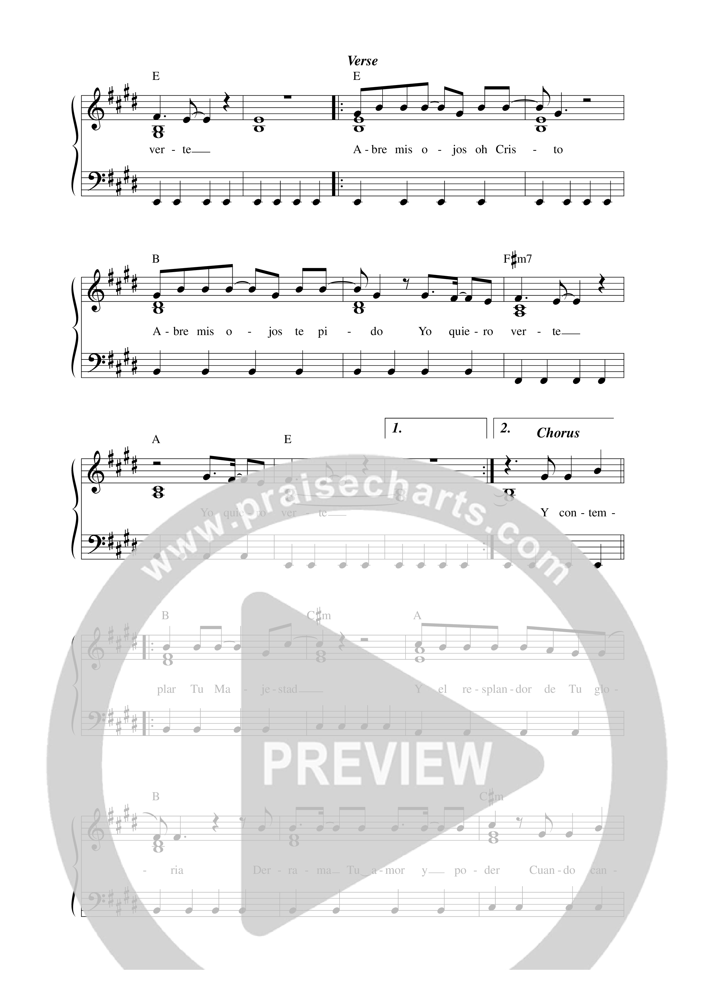 Abres Mis Ojos Lead Sheet Melody (Paul Baloche)