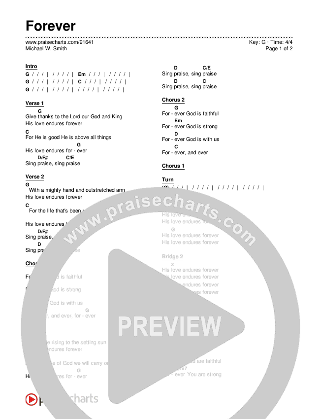 Forever Chords & Lyrics (Michael W. Smith)