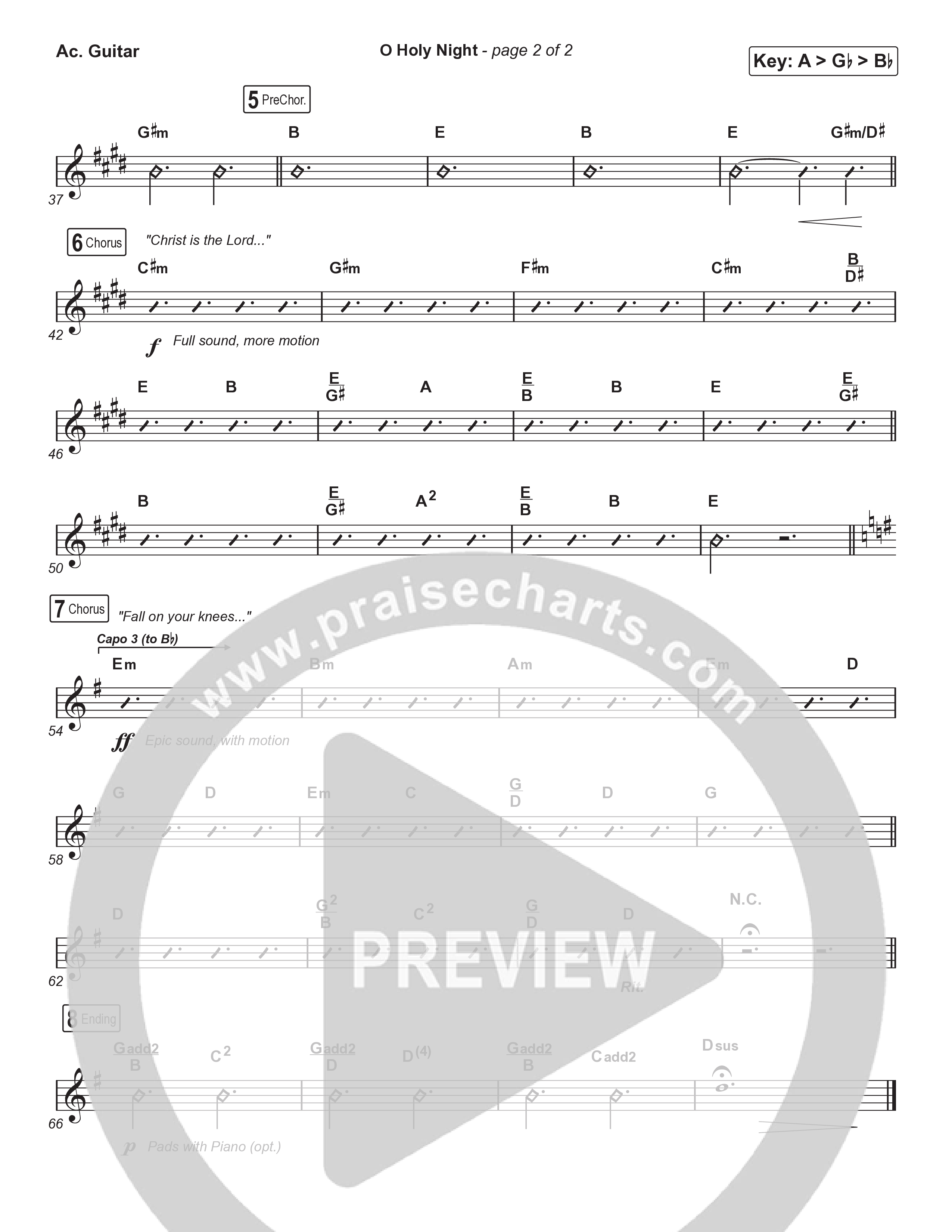 O Holy Night (Choral Anthem SATB) Acoustic Guitar (Tommee Profitt / Tauren Wells / SVRCINA / Arr. Luke Gambill)