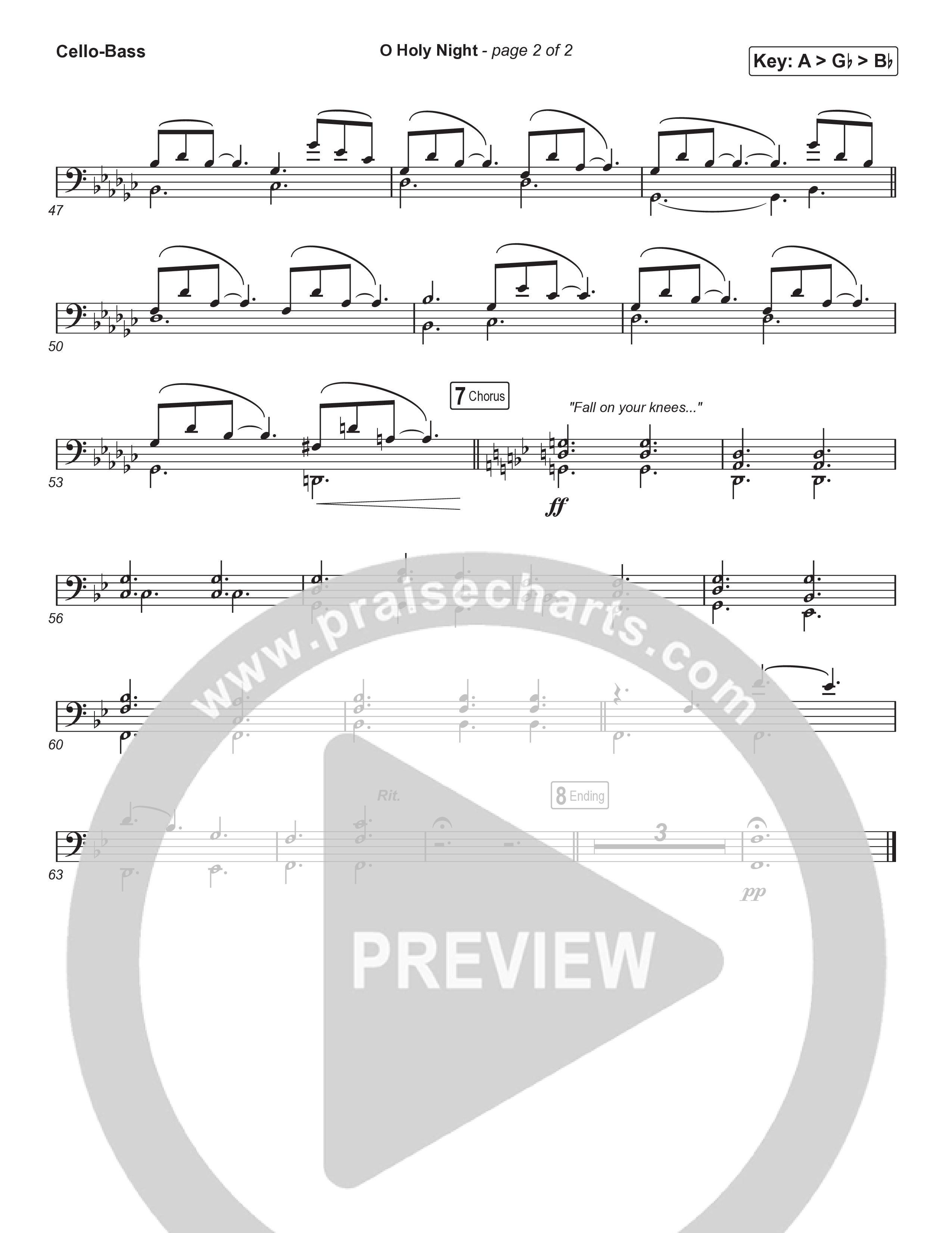 O Holy Night (Choral Anthem SATB) Cello/Bass (Tommee Profitt / Tauren Wells / SVRCINA / Arr. Luke Gambill)