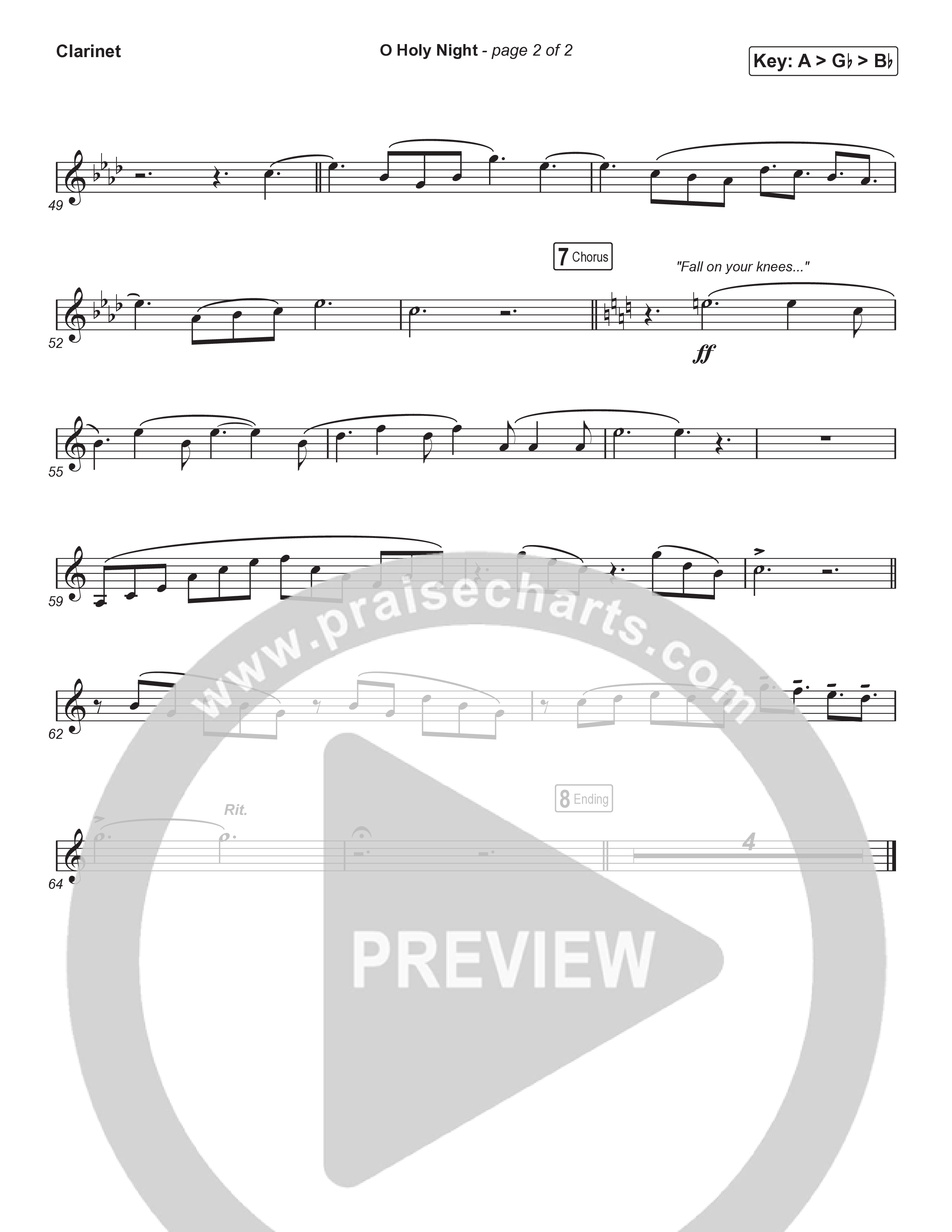 O Holy Night (Choral Anthem SATB) Clarinet 1,2 (Tommee Profitt / Tauren Wells / SVRCINA / Arr. Luke Gambill)