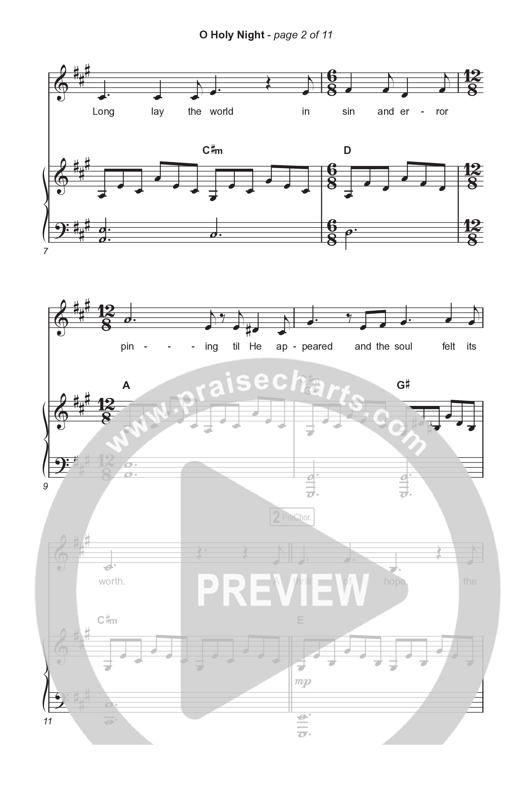 O Holy Night (Choral Anthem SATB) Octavo (SATB & Pno) (Tommee Profitt / Tauren Wells / SVRCINA / Arr. Luke Gambill)
