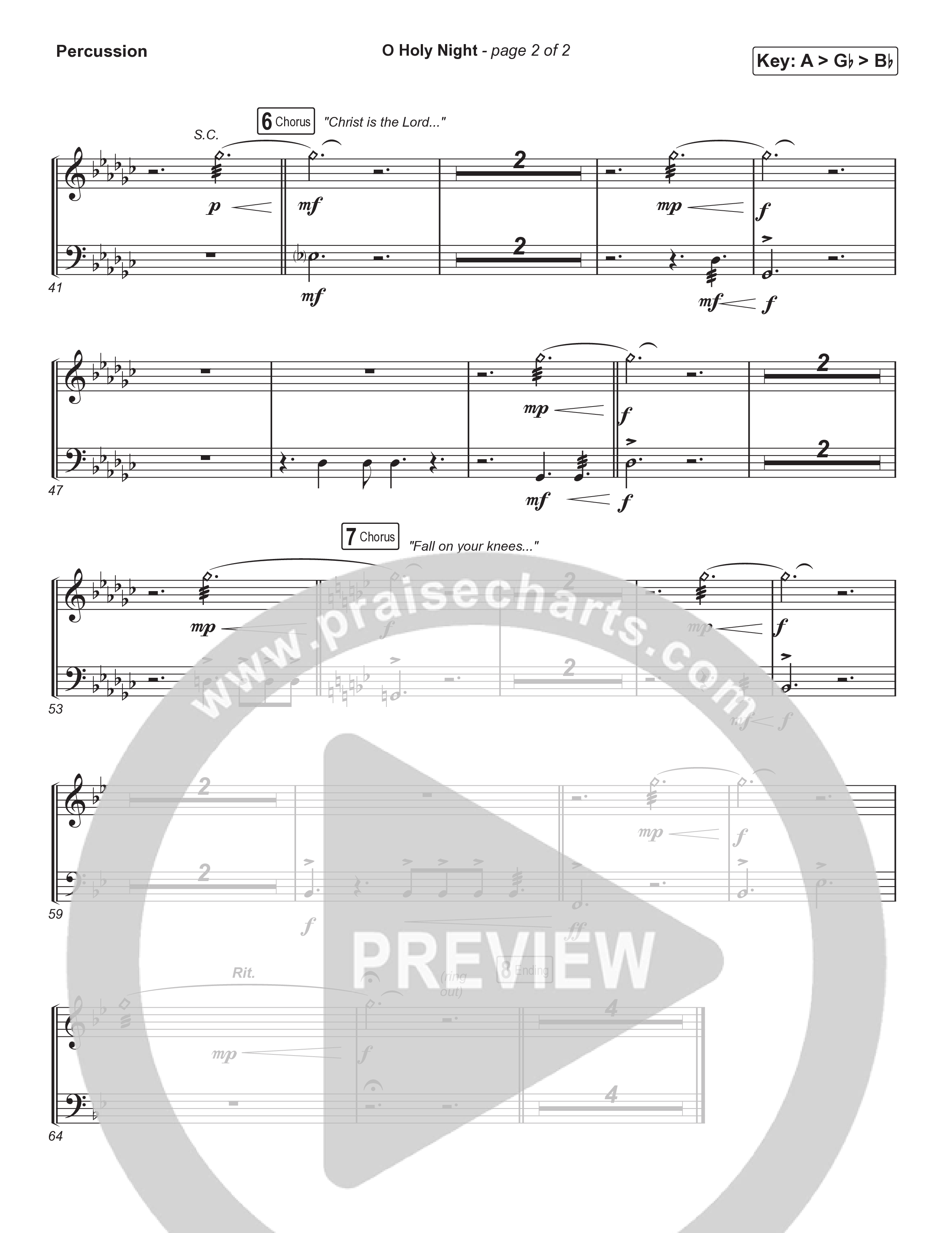 O Holy Night (Choral Anthem SATB) Percussion (Tommee Profitt / Tauren Wells / SVRCINA / Arr. Luke Gambill)