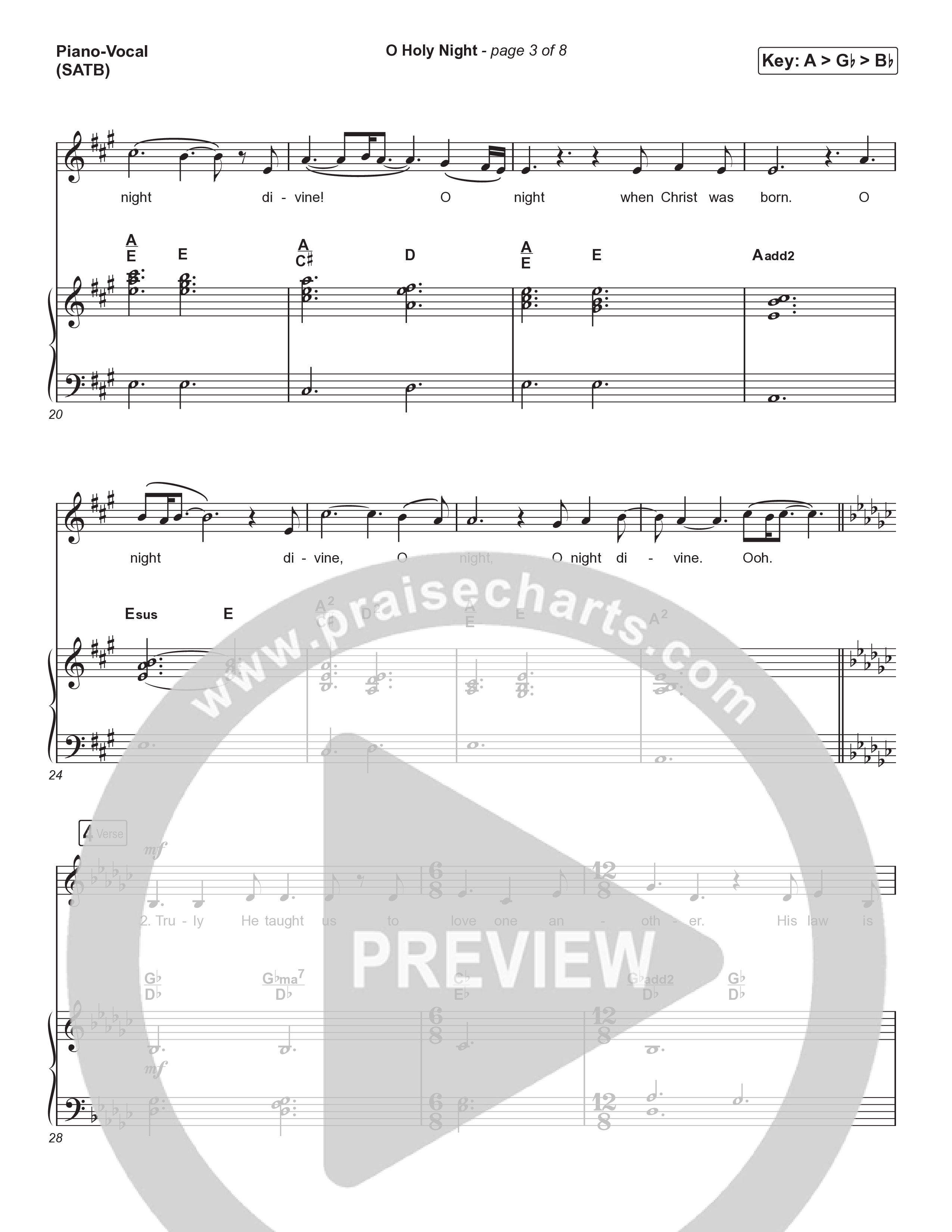 O Holy Night (Choral Anthem SATB) Piano/Vocal (SATB) (Tommee Profitt / Tauren Wells / SVRCINA / Arr. Luke Gambill)