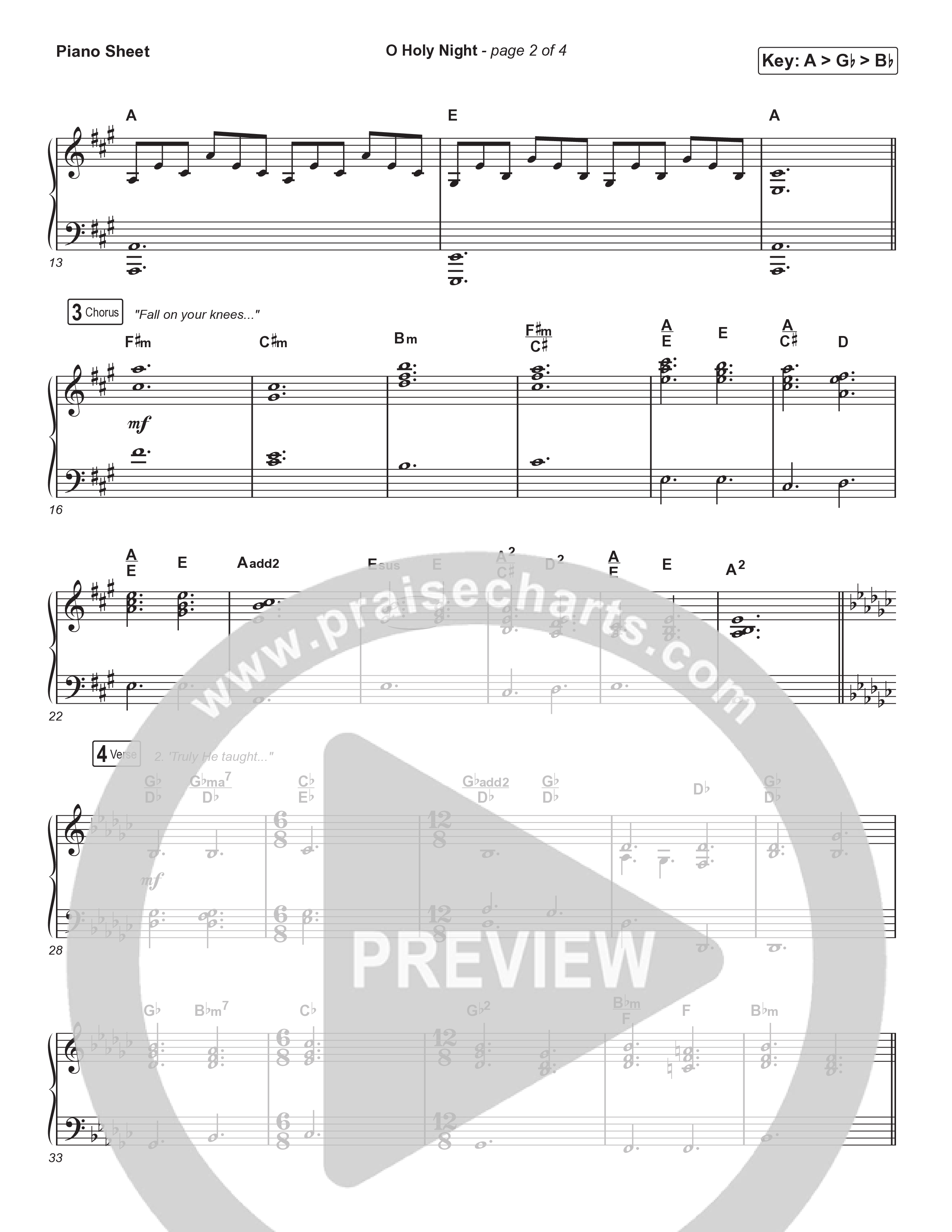 O Holy Night (Choral Anthem SATB) Piano Sheet (Tommee Profitt / Tauren Wells / SVRCINA / Arr. Luke Gambill)