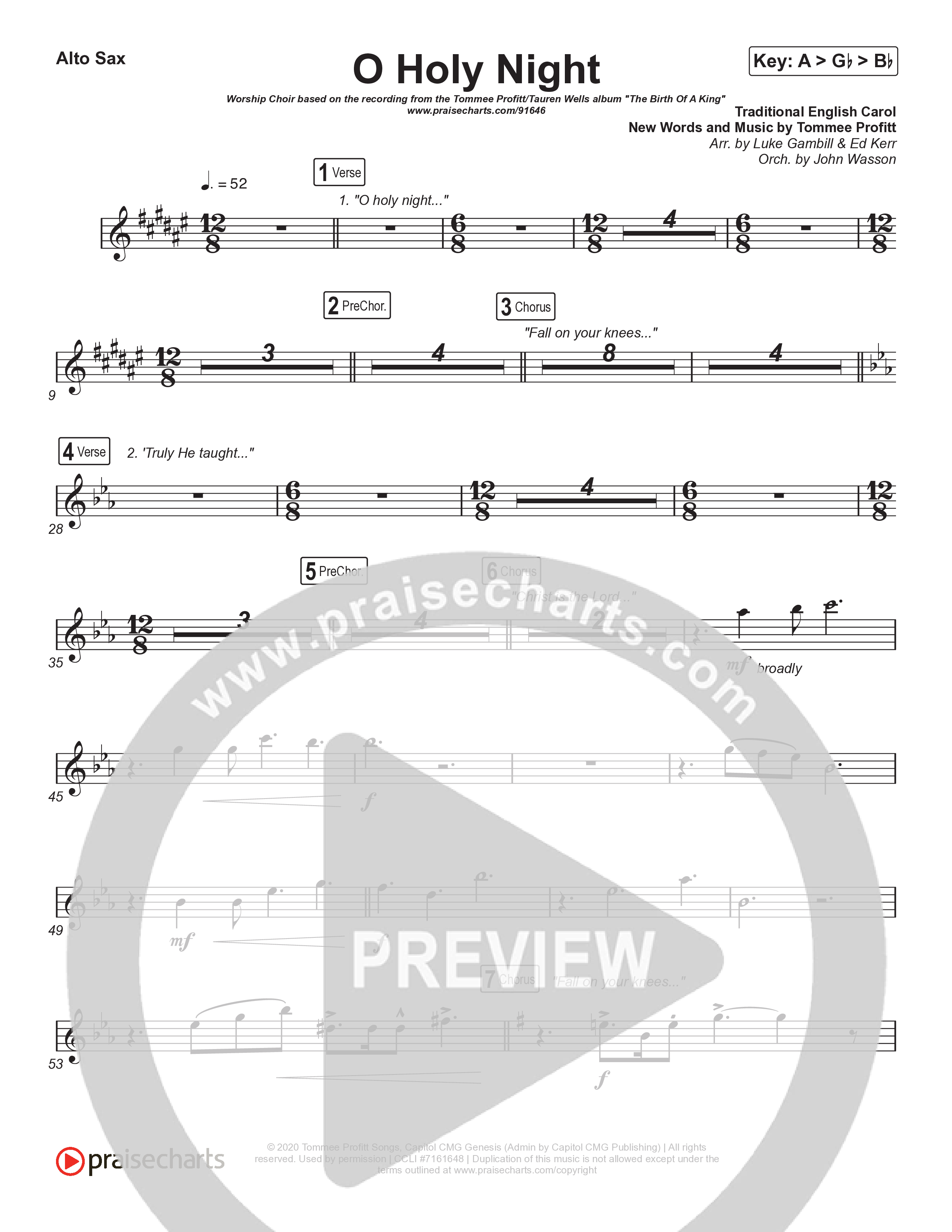 O Holy Night (Worship Choir/SAB) Sax Pack (Tommee Profitt / Tauren Wells / SVRCINA / Arr. Luke Gambill)