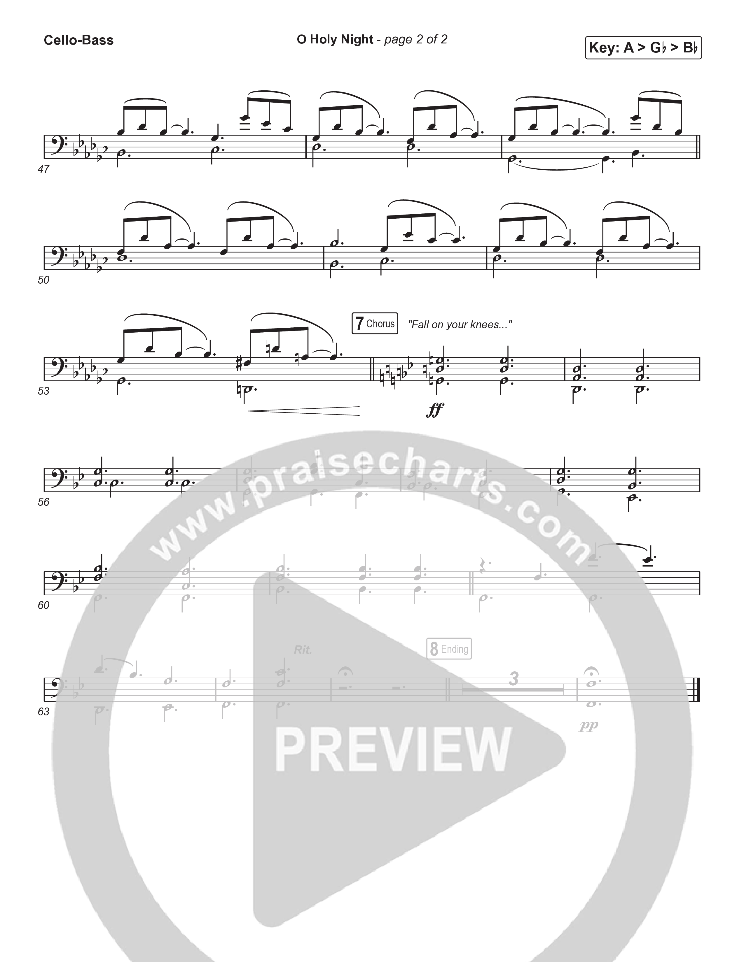 O Holy Night (Worship Choir/SAB) Cello/Bass (Tommee Profitt / Tauren Wells / SVRCINA / Arr. Luke Gambill)