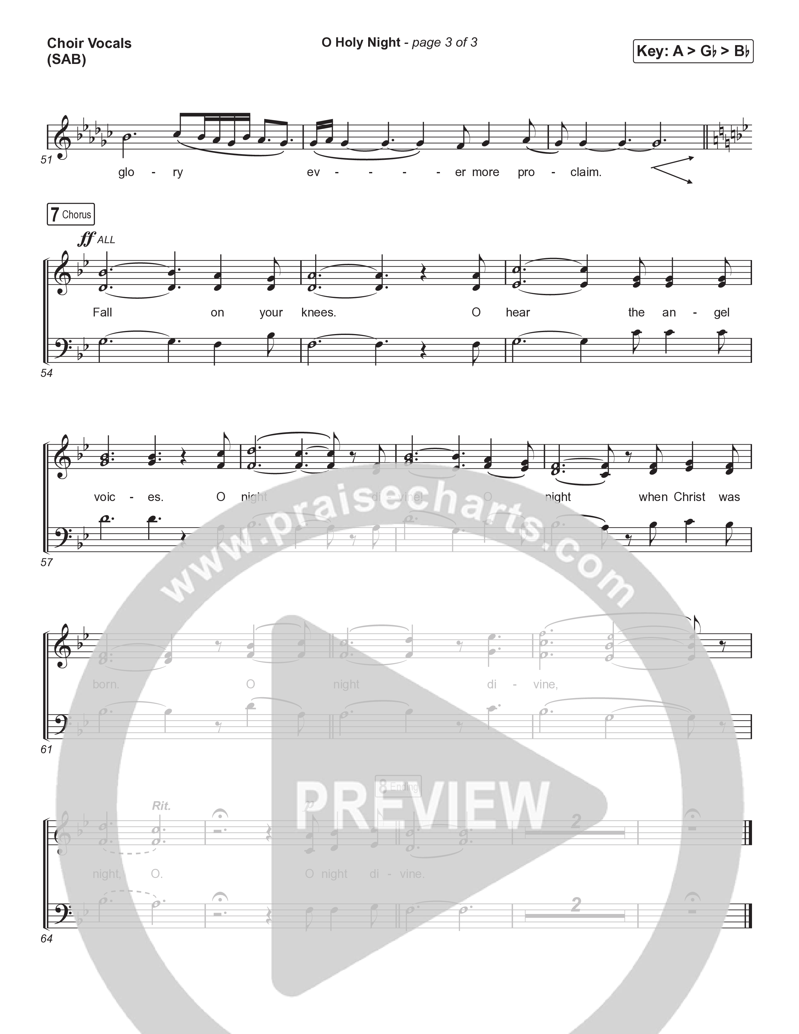 O Holy Night (Worship Choir/SAB) Choir Sheet (SAB) (Tommee Profitt / Tauren Wells / SVRCINA / Arr. Luke Gambill)