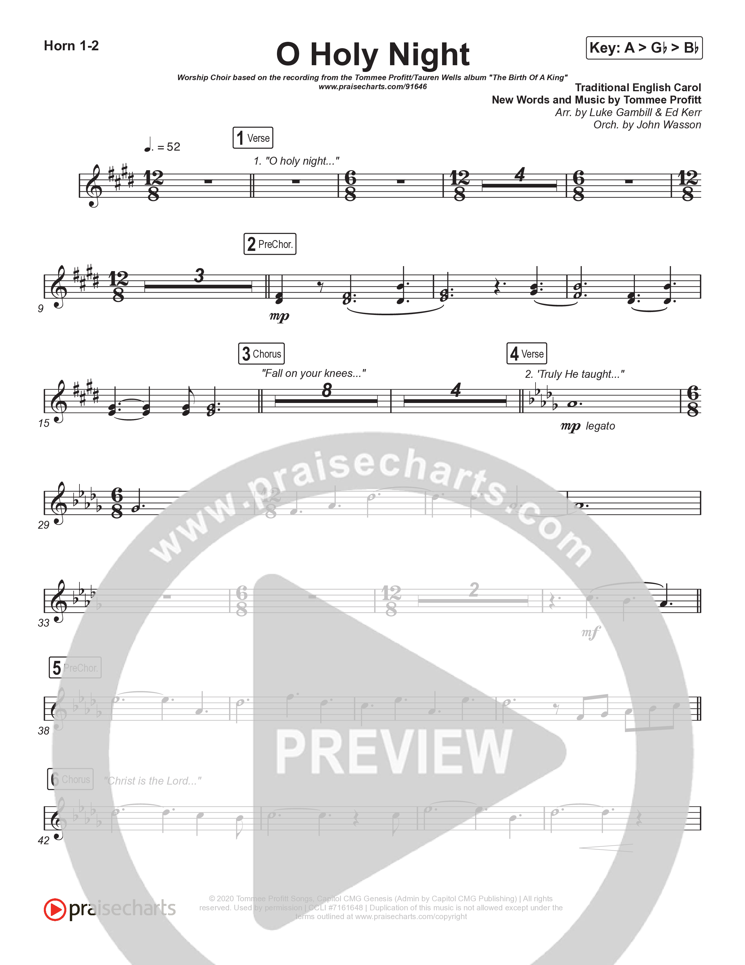 O Holy Night (Worship Choir/SAB) Brass Pack (Tommee Profitt / Tauren Wells / SVRCINA / Arr. Luke Gambill)